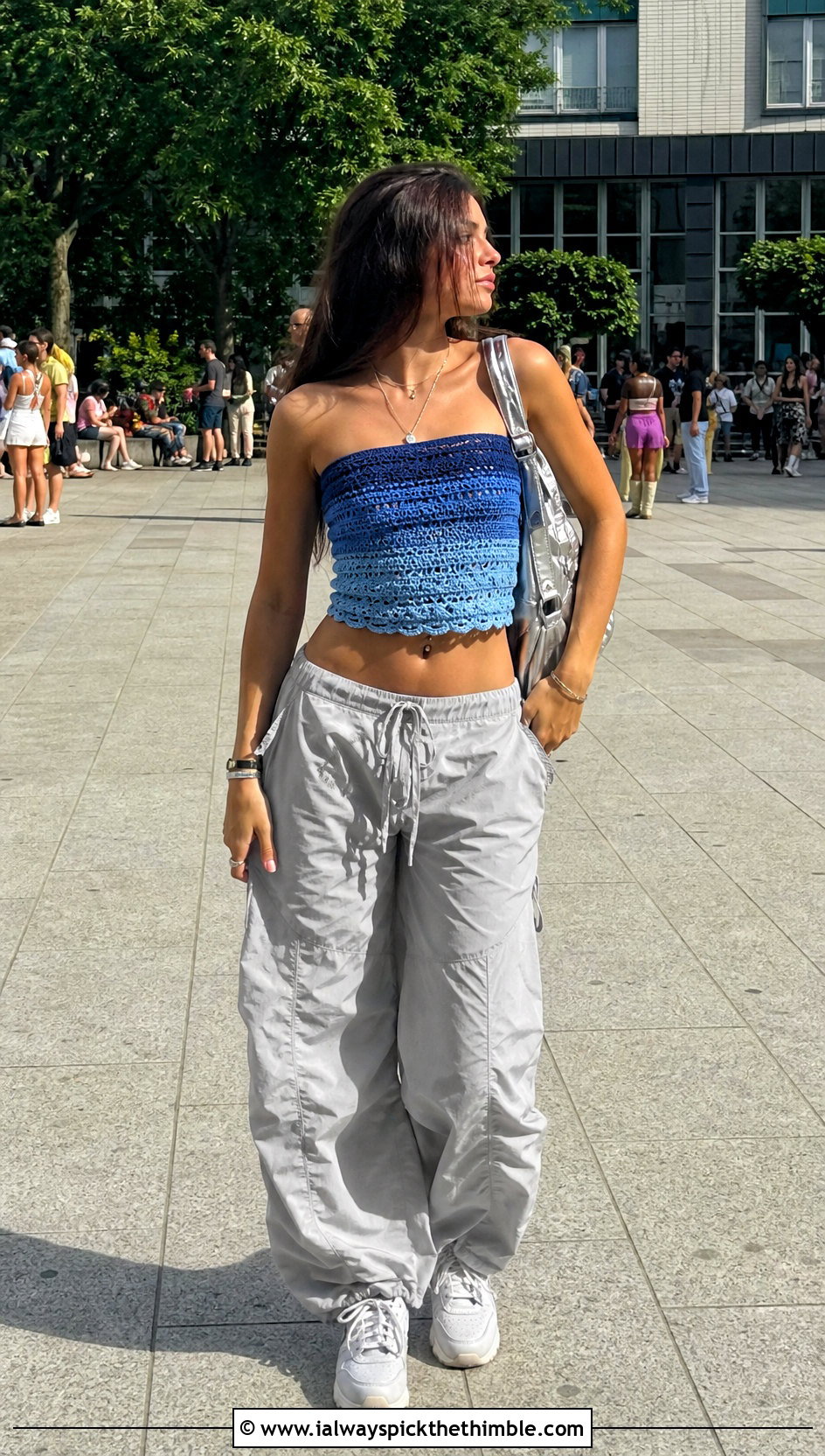Ombre Hollister Crochet Tube Top With Parachute Pants - 20 Hollister Crochet Tube Top outfit ideas