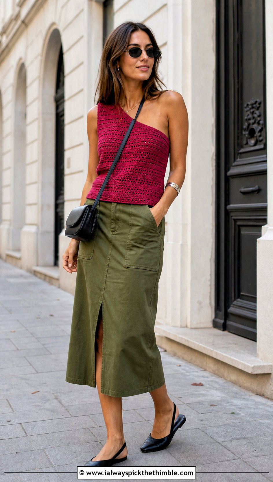 One Shoulder Crochet Top With Utility Skirt - 20 Easy Crochet Projects Top outfit ideas