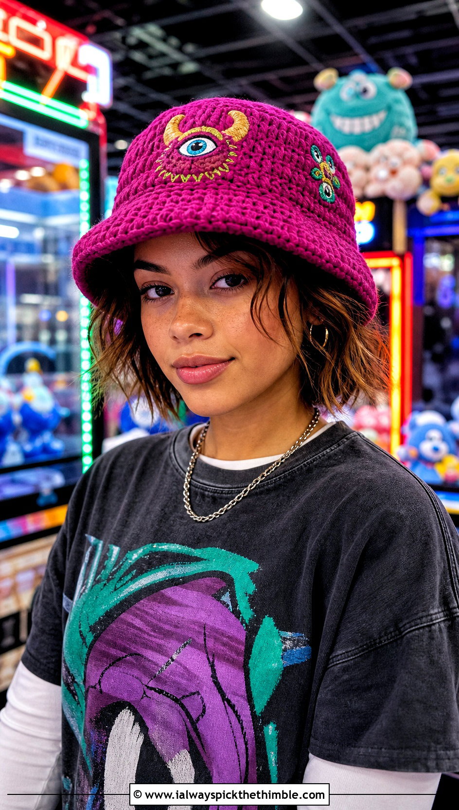 Oozma Kappa Crochet Bucket Hat With Streetwear - 20 Monsters Inc Crochet Hat outfit ideas