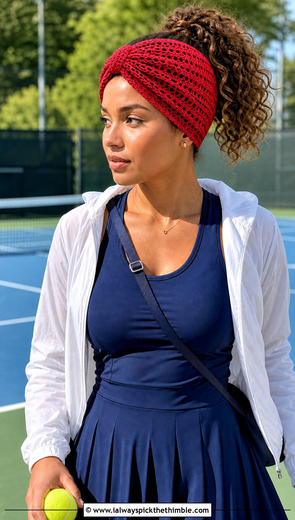 Open Crown Crochet Turban With Tennis Dress - 25 crochet turban outfit ideas