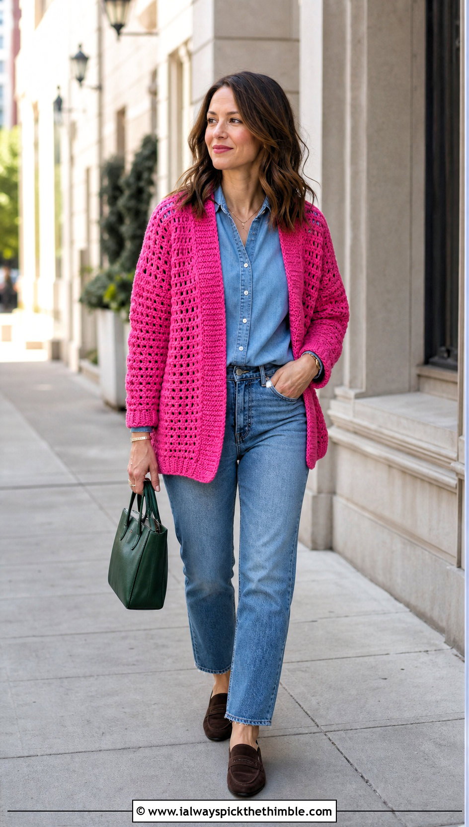 Open Front Crochet Cardigan With Matching Denim - 20 3 weight yarn crochet cardigan outfit ideas