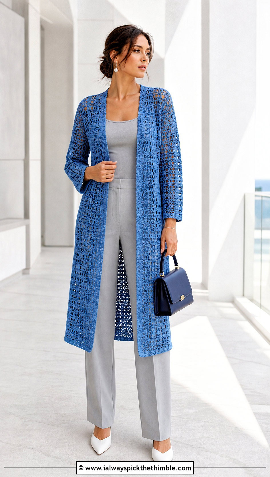 Open Front Crochet Midi Cardigan With Column Outfit - 20 Crochet Cardigan For Women Sweater Coats outfit ideas