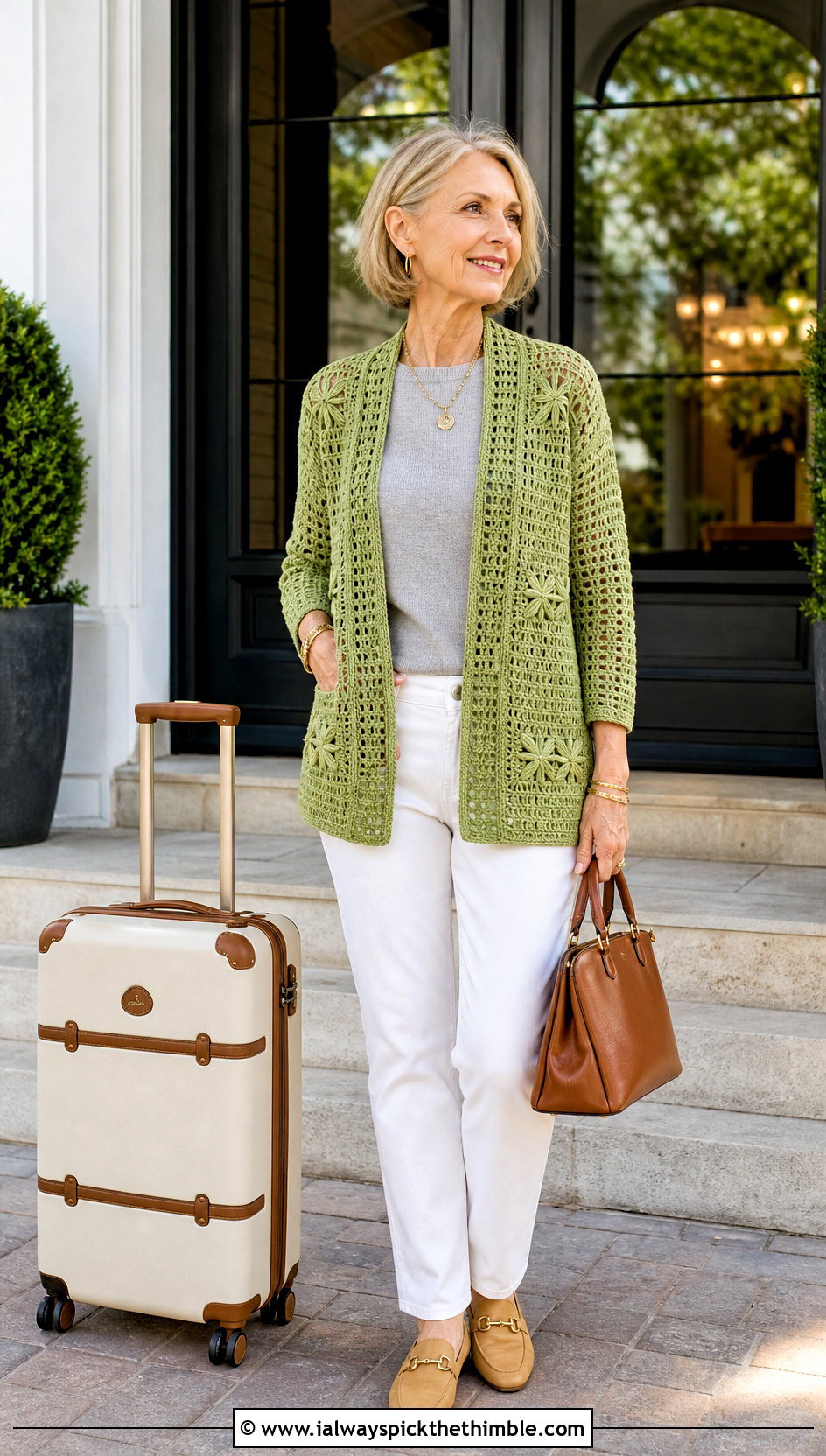 Open Front Folklore Crochet Cardigan With White Jeans - 20 Taylor Swift Folklore Crochet Cardigan outfit ideas