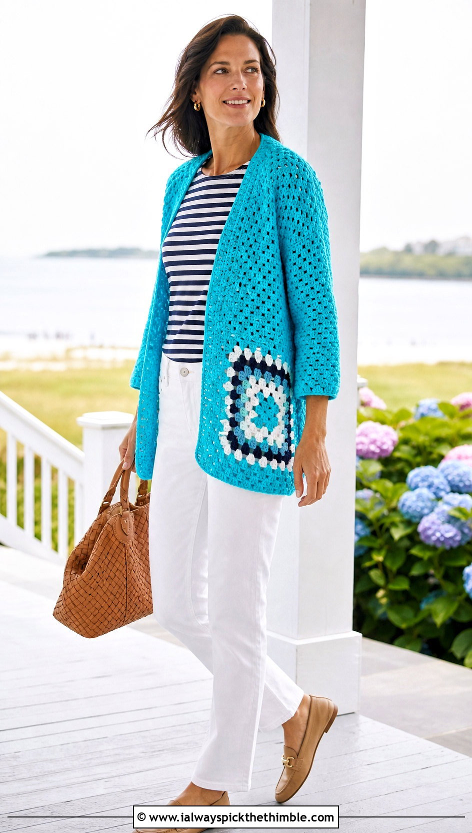 Open Front Hexagon Cardigan With Granny Square Back And White Jeans - 20 Hexagon Cardigan With Granny Square Back outfit ideas
