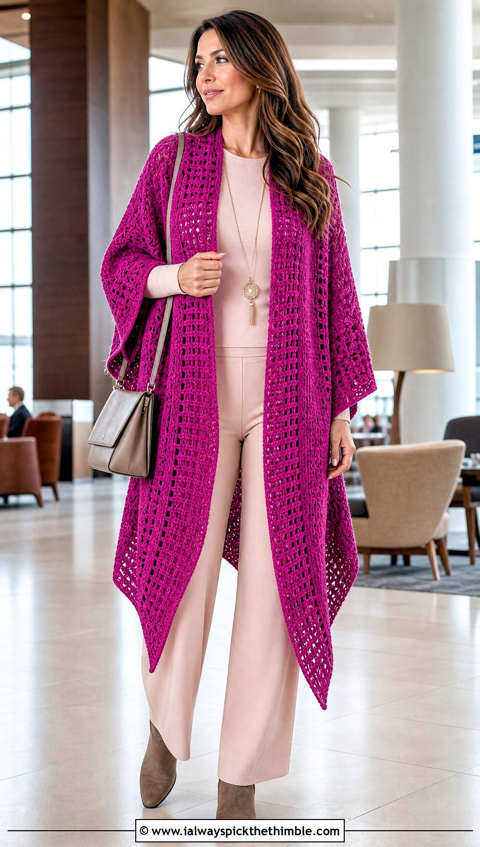 Open Front Ruana Rectangle Crochet Poncho With Knit Set - 15 Easy Crochet Poncho From A Rectangle outfit ideas