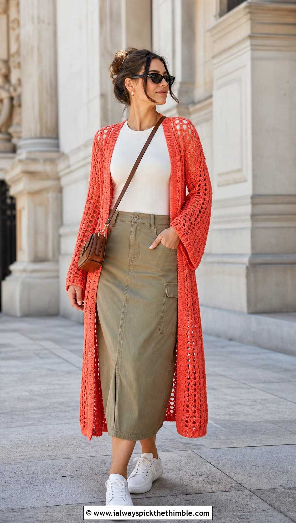 Open Stitch Crochet Cover Up With Utility Skirt - 20 Cute Crochet Cover Up outfit ideas