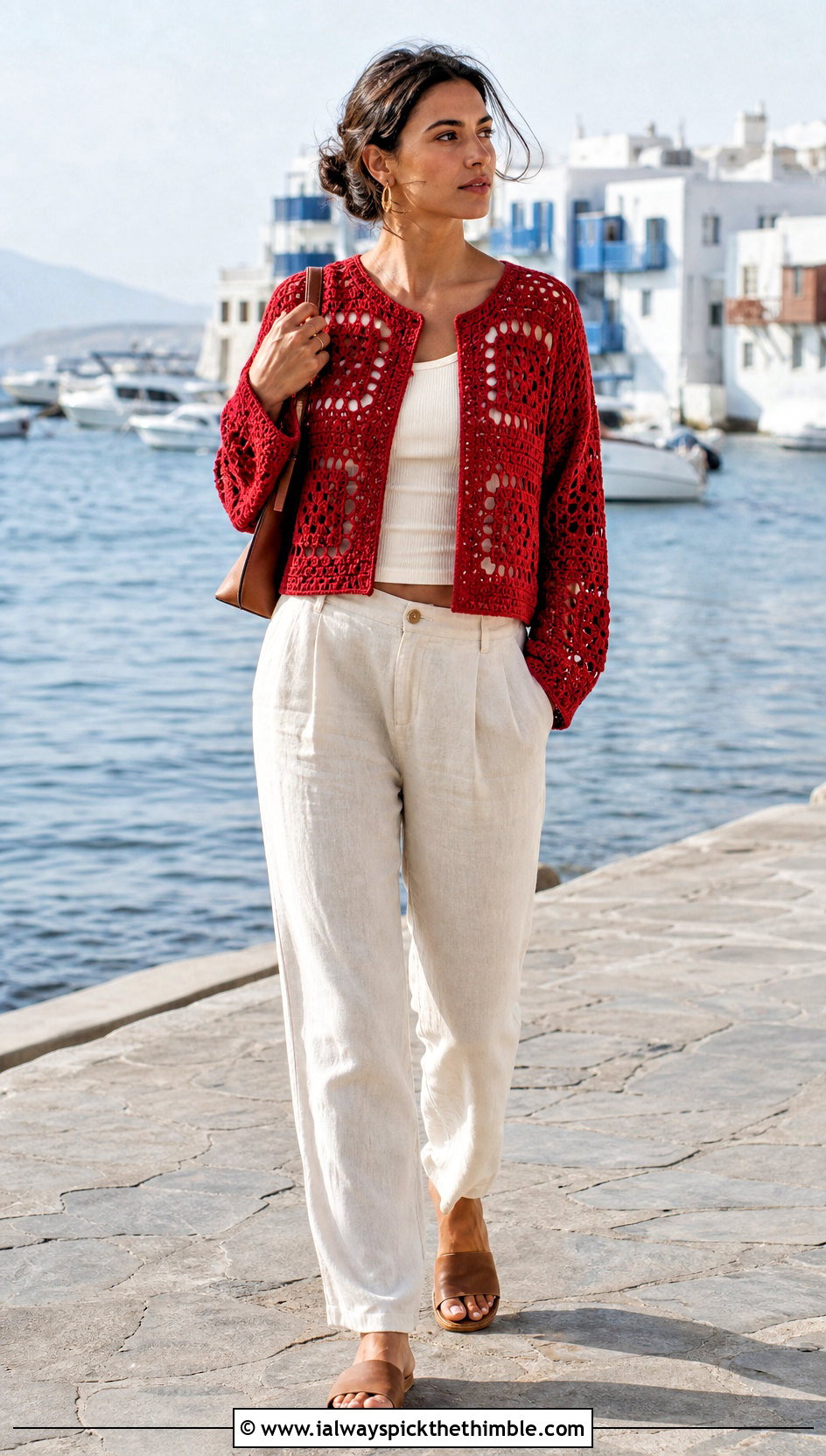 Open Stitch Granny Square Sweater With Linen Pants - 25 4 Granny Square Sweater outfit ideas
