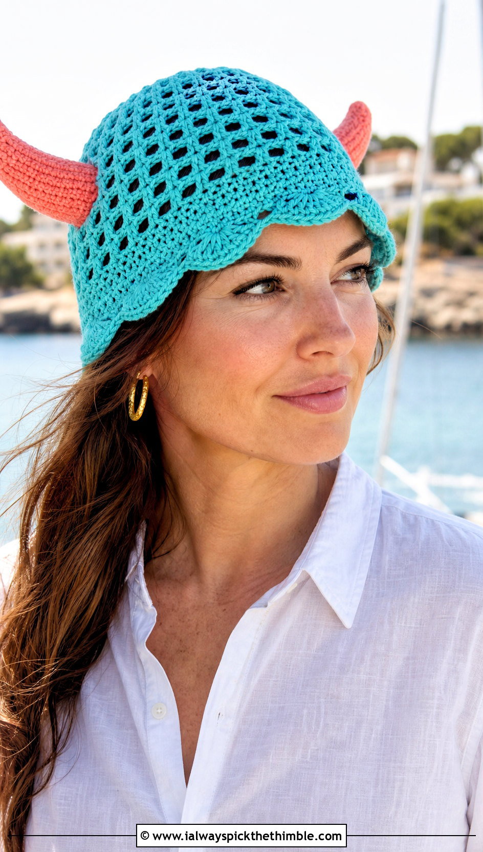 Openwork Viking Hat With Linen Outfit - 25 crochet viking hat outfit ideas