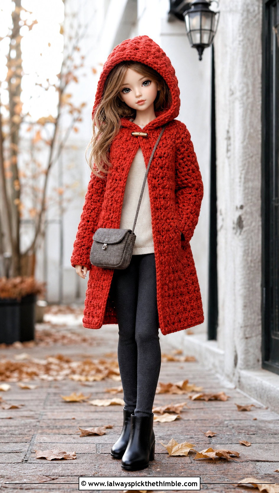 Orange Crochet Doll Hooded Coat With Leggings - 15 orange crochet doll clothes and outfit ideas