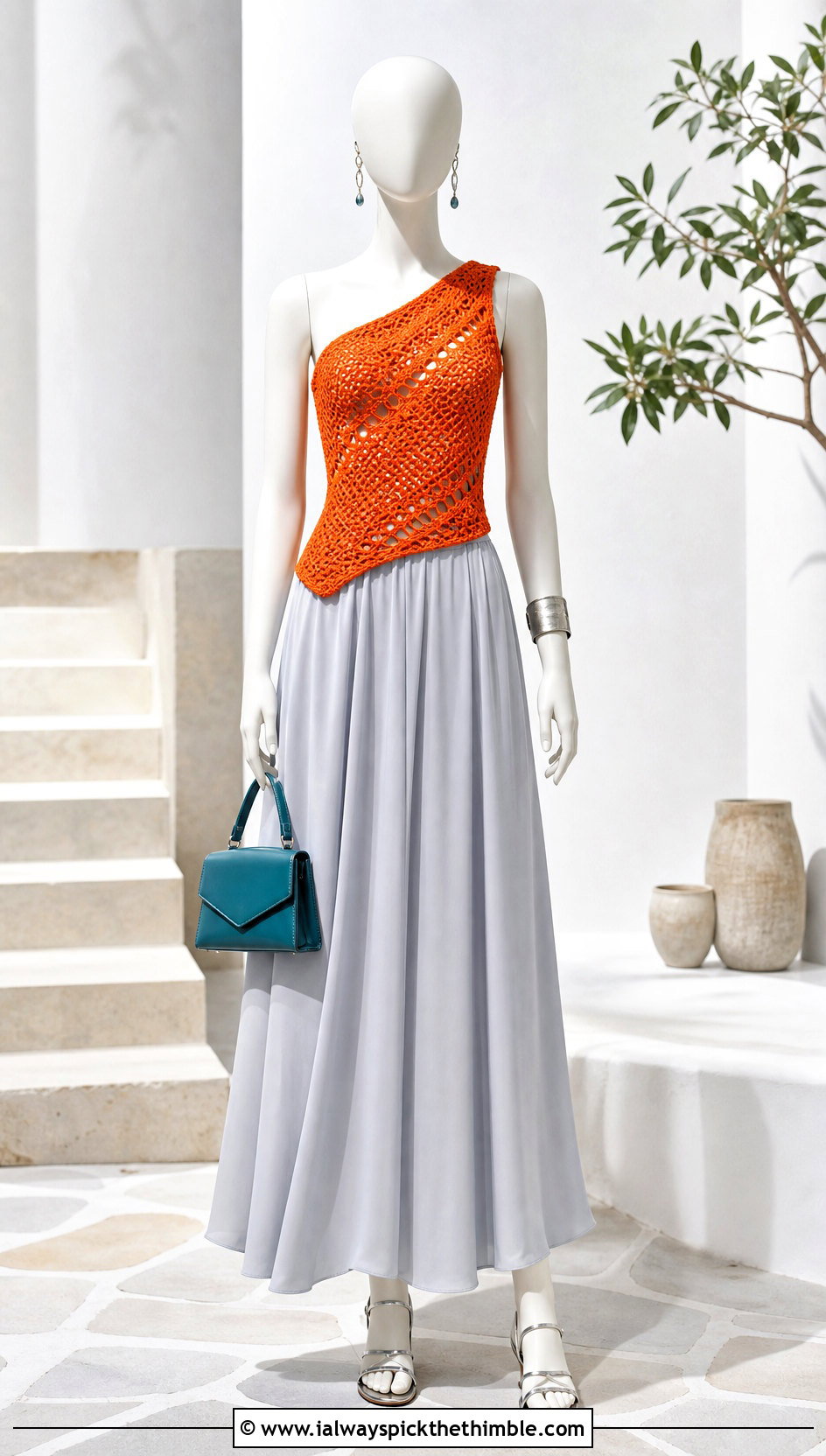 Orange One Shoulder Crochet Top With Maxi Skirt - 15 orange crochet top on mannequin outfit ideas