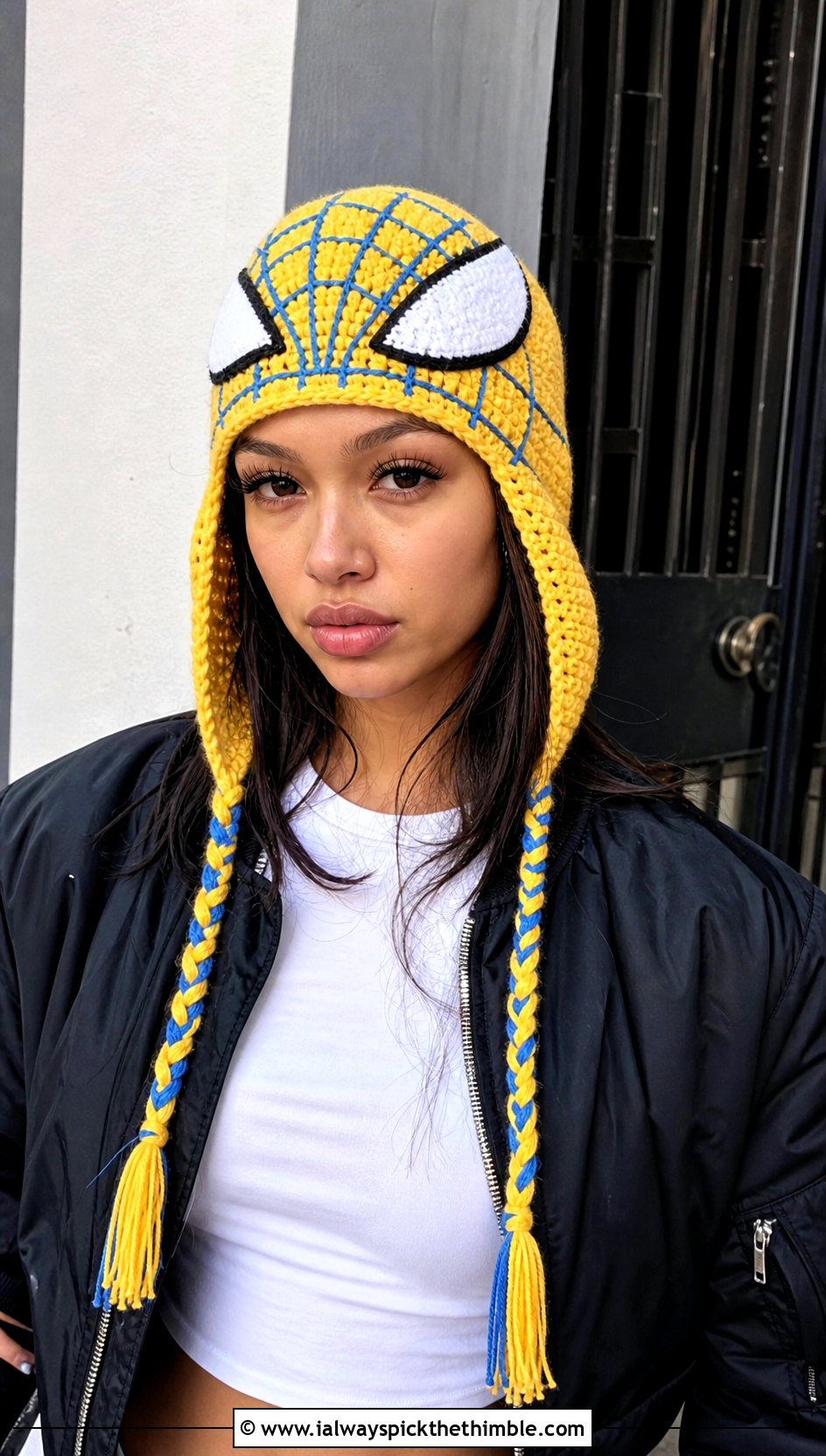 Original Crochet Mayday Parker Earflap Beanie With Baggy Jeans - 15 Crochet Mayday Parker Beanie outfit ideas