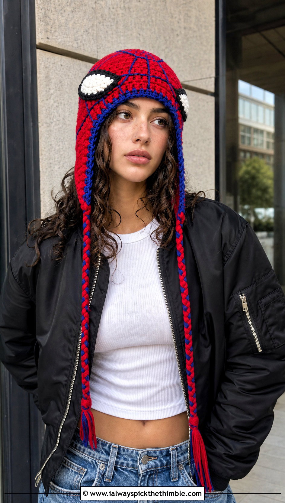 Original Earflap Mayday Crochet Beanie With Baggy Jeans - 20 mayday crochet beanie outfit ideas