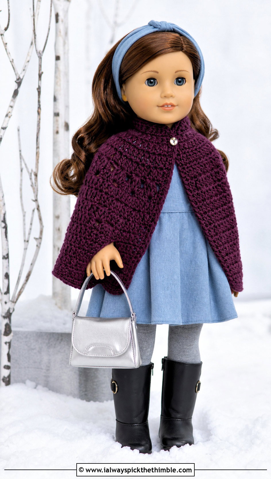Our Generation Doll Crochet Cape Coat With Winter Dress - 15 Crochet Our Generation Doll Clothes and outfit ideas
