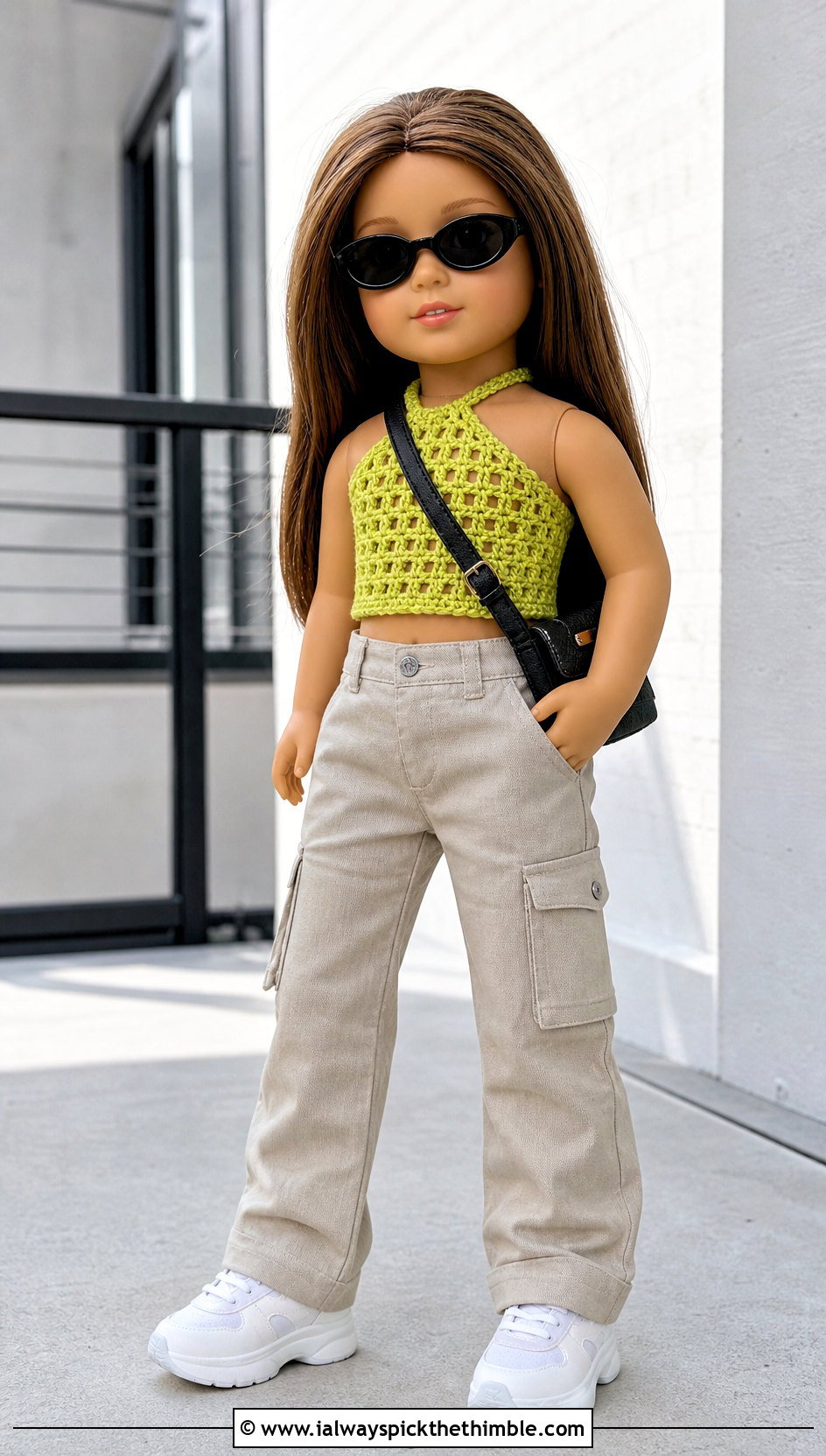 Our Generation Doll Crochet Halter Top With Cargo Pants - 15 Crochet Our Generation Doll Clothes and outfit ideas