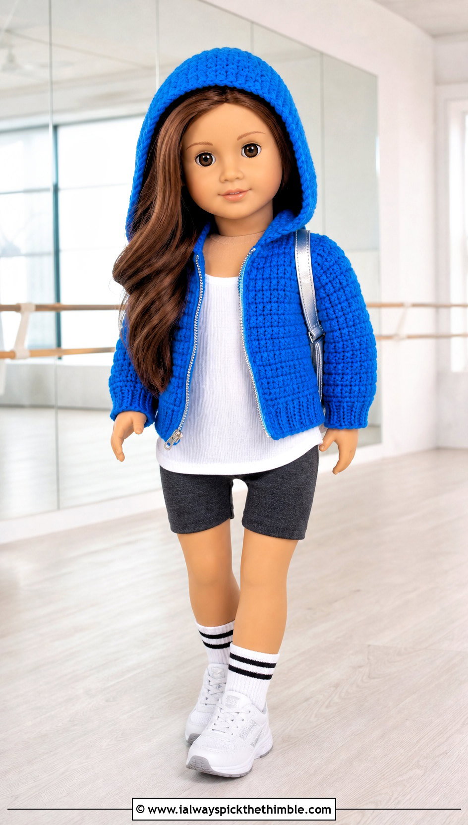 Our Generation Doll Crochet Hoodie With Bike Shorts - 15 Crochet Our Generation Doll Clothes and outfit ideas