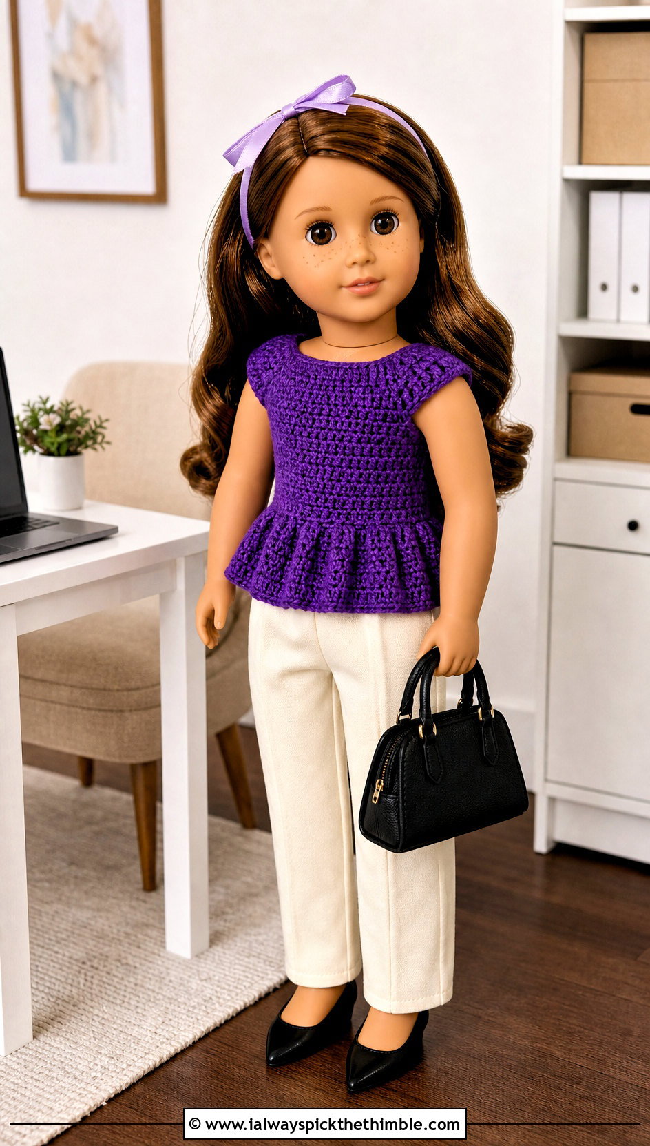 Our Generation Doll Crochet Peplum Top With Tailored Pants - 15 Crochet Our Generation Doll Clothes and outfit ideas