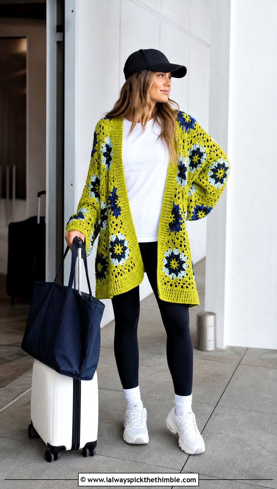 Oversized African Flower Crochet Cardigan With Leggings - 20 african flower crochet cardigan outfit ideas
