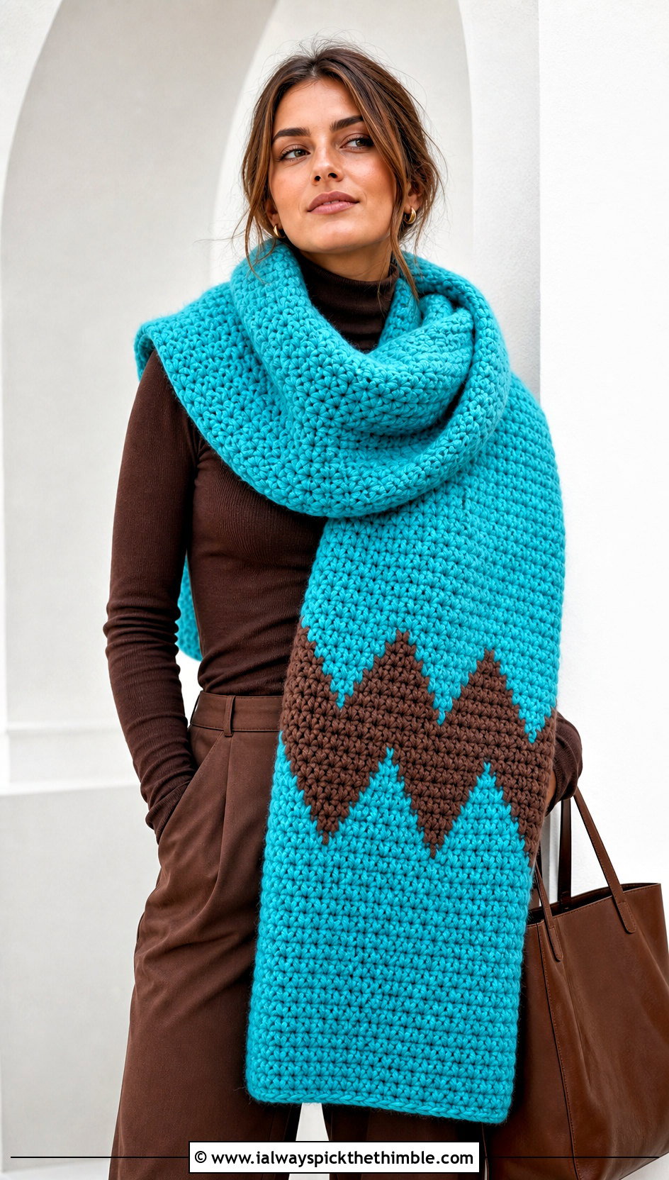 Oversized Blanket Charlie Brown Scarf With Monochrome Outfit - 15 Crochet Charlie Brown Scarf outfit ideas