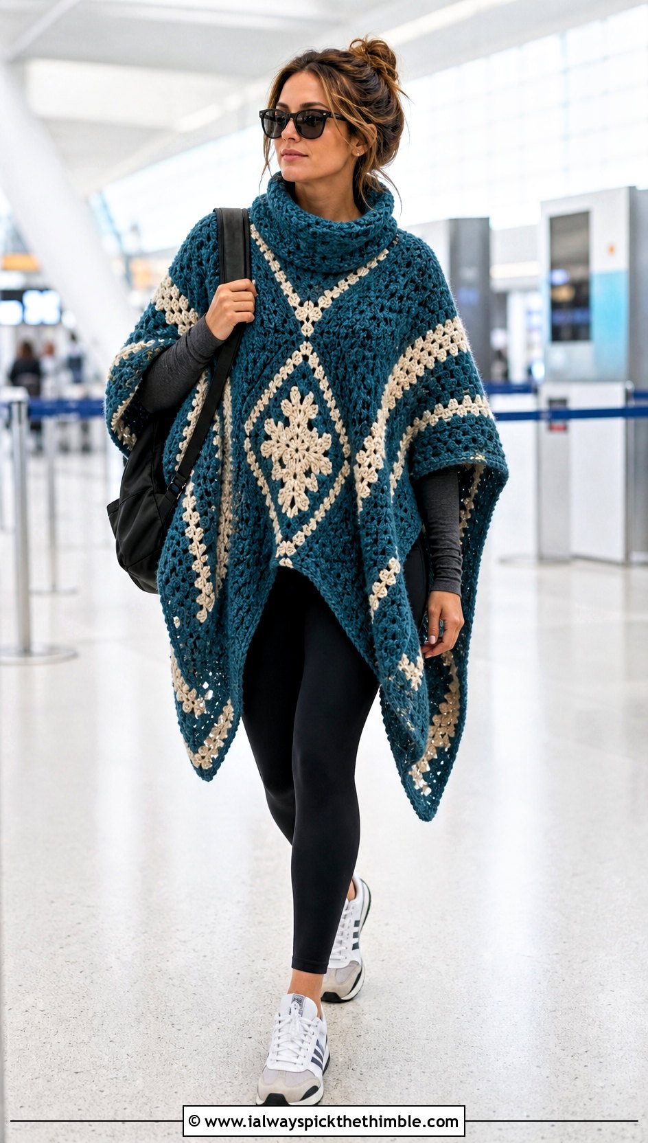 Oversized Blanket Crochet Clint Eastwood Poncho With Leggings - 15 Crochet Clint Eastwood Poncho outfit ideas