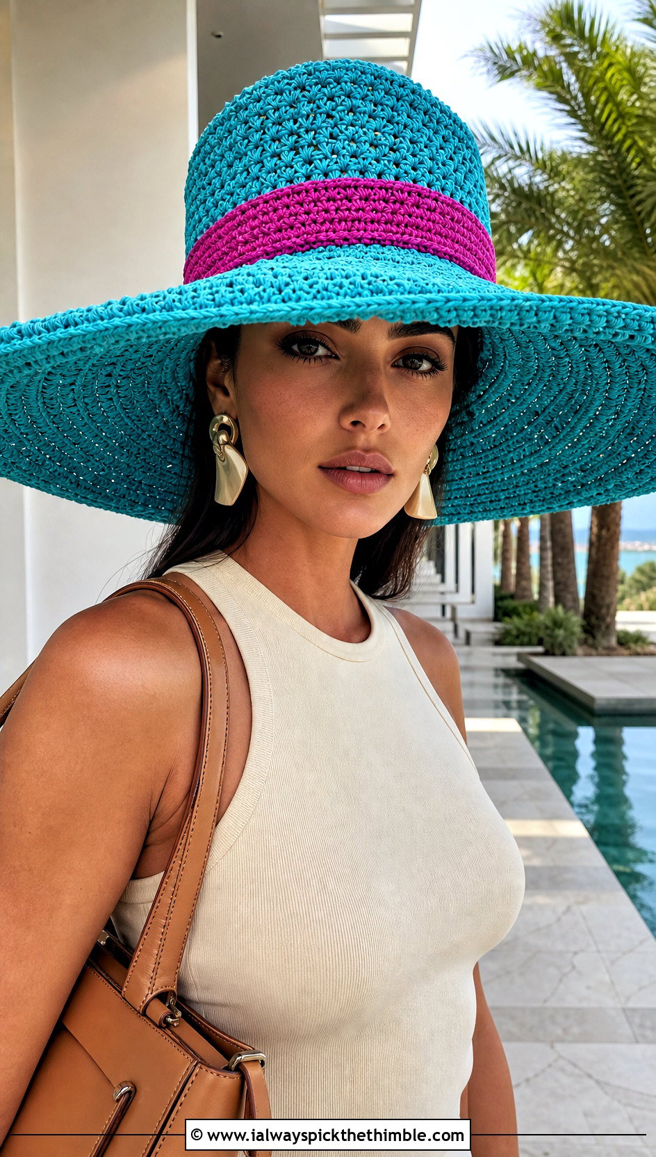 Oversized Brim Crochet Luffy Hat With Wide Leg Trousers - 25 crochet luffy hat outfit ideas
