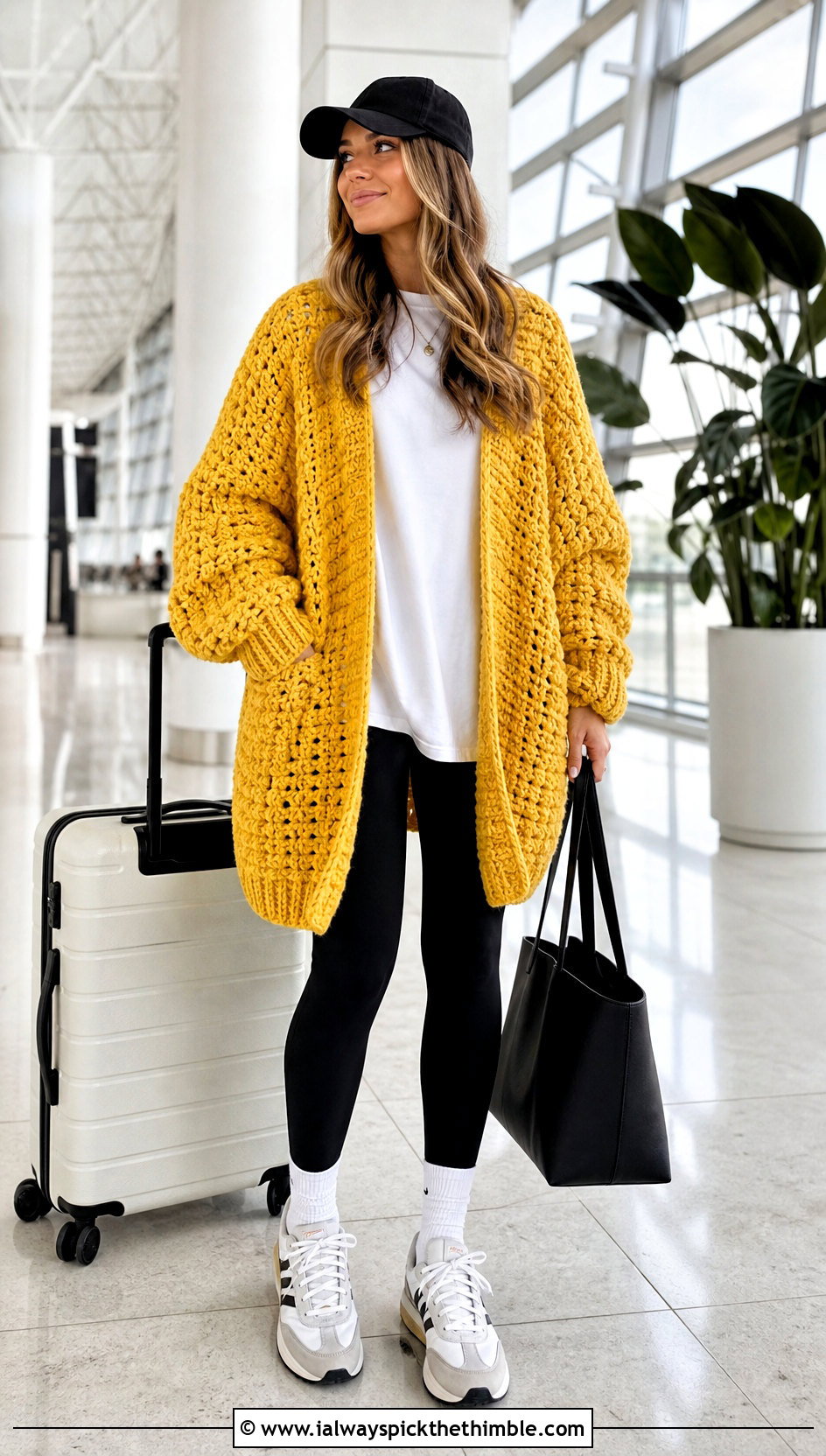 Oversized Chunky Crochet Cardigan With Leggings - 20 cute crochet cardigans outfit ideas