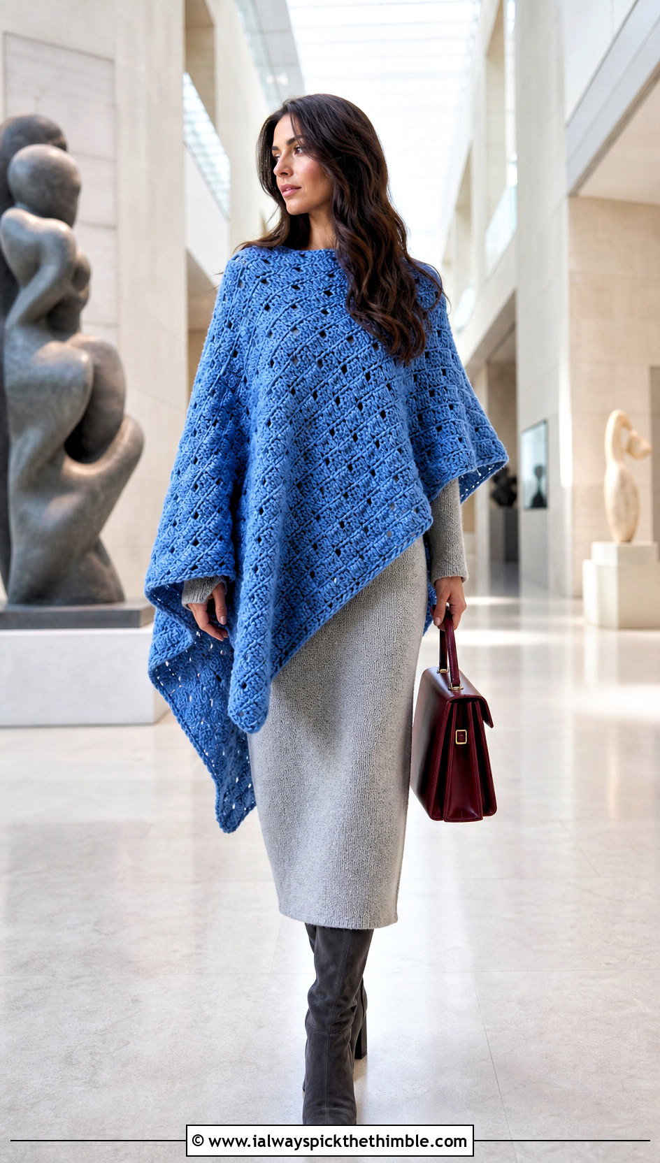 Oversized Corner To Corner Crochet Poncho With Column Dress - 15 Corner To Corner Crochet Poncho outfit ideas