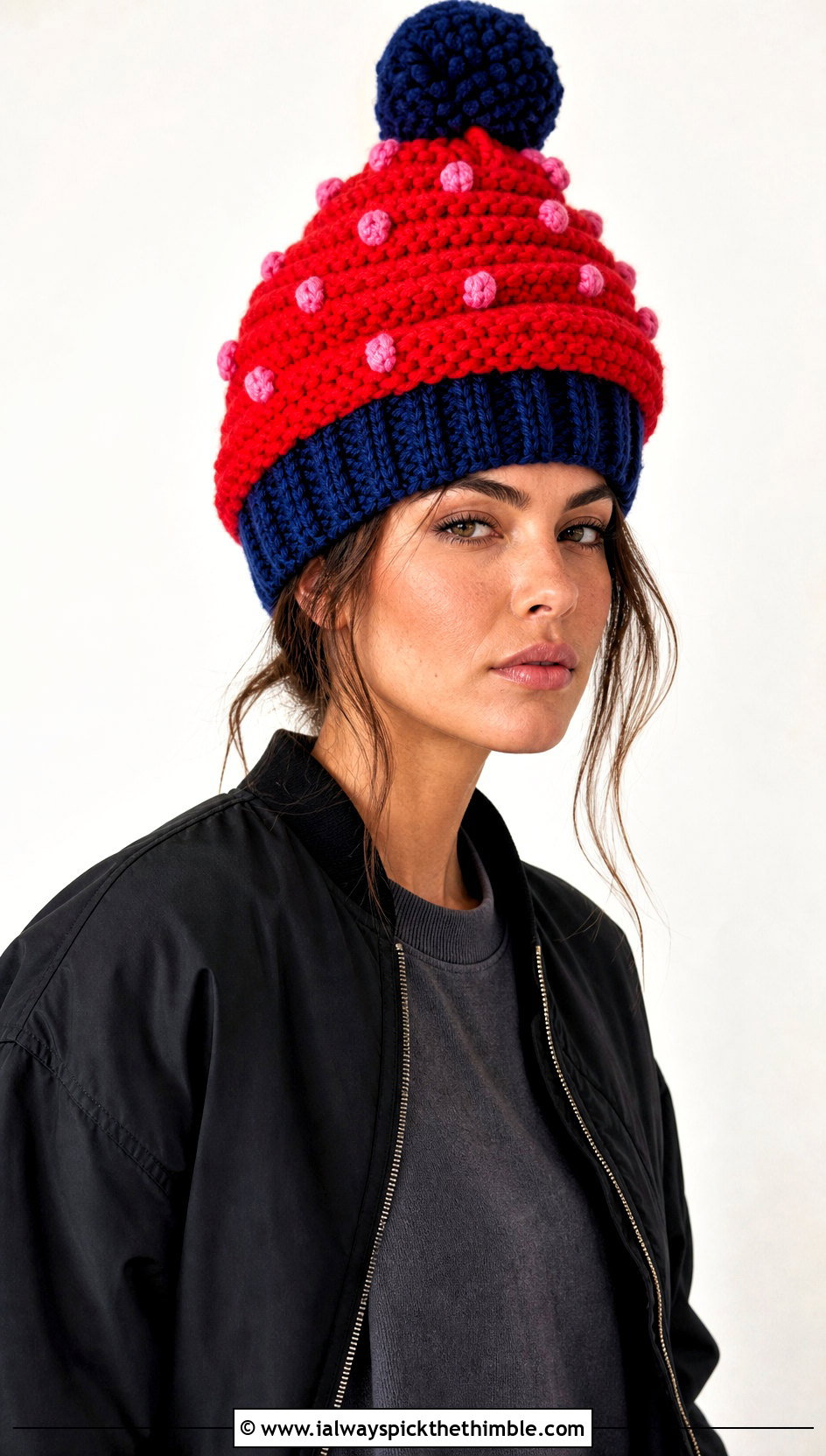 Oversized Crochet Cupcake Hat With Sweatshirt Dress - 20 crochet cupcake hat outfit ideas