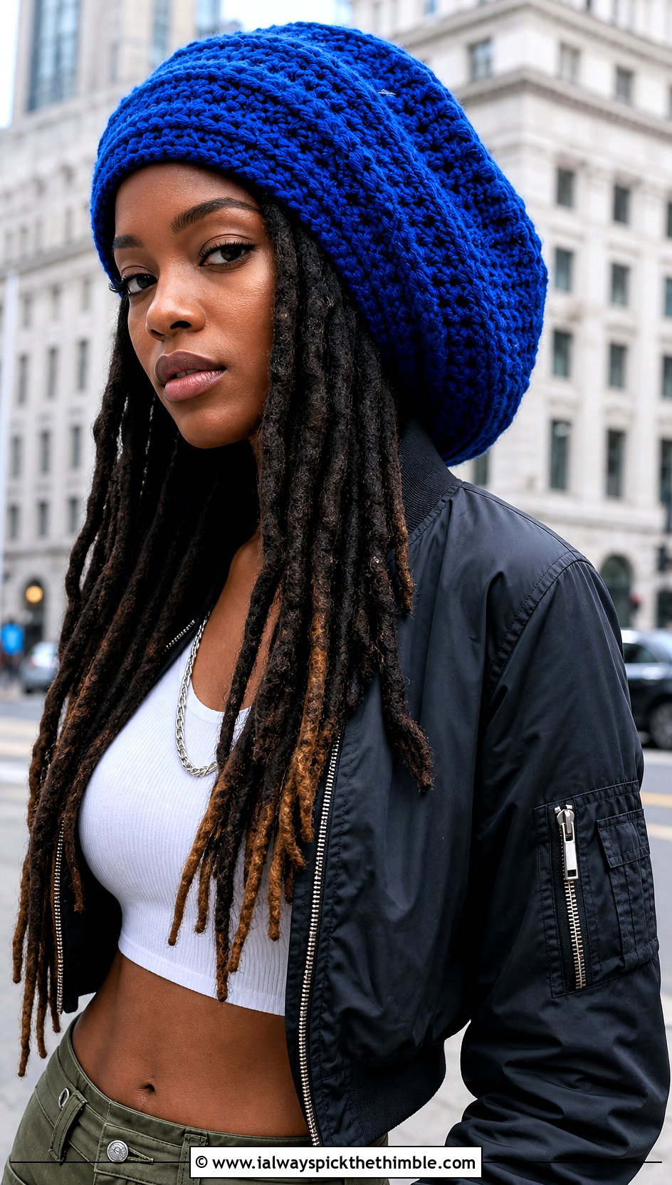 Oversized Dreadlock Crochet Rasta Tam Hat With Cargo Pants - 20 crochet rasta tam hat outfit ideas