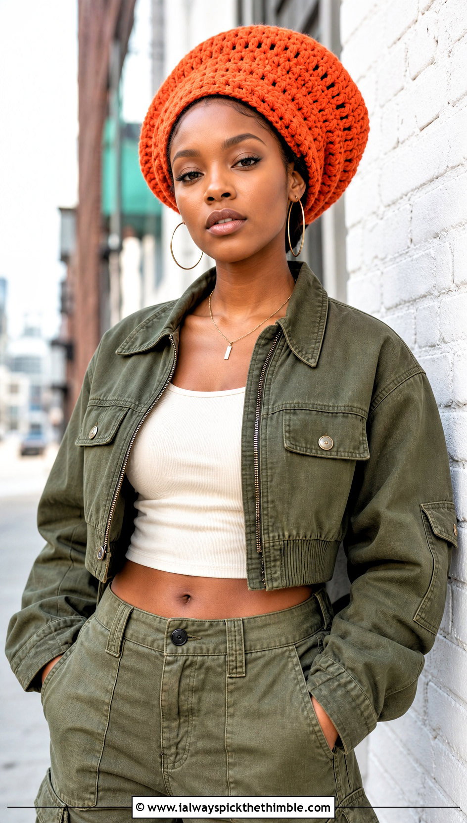Oversized Dreadlock Tam With Cargo Pants - 25 crochet rasta hats outfit ideas