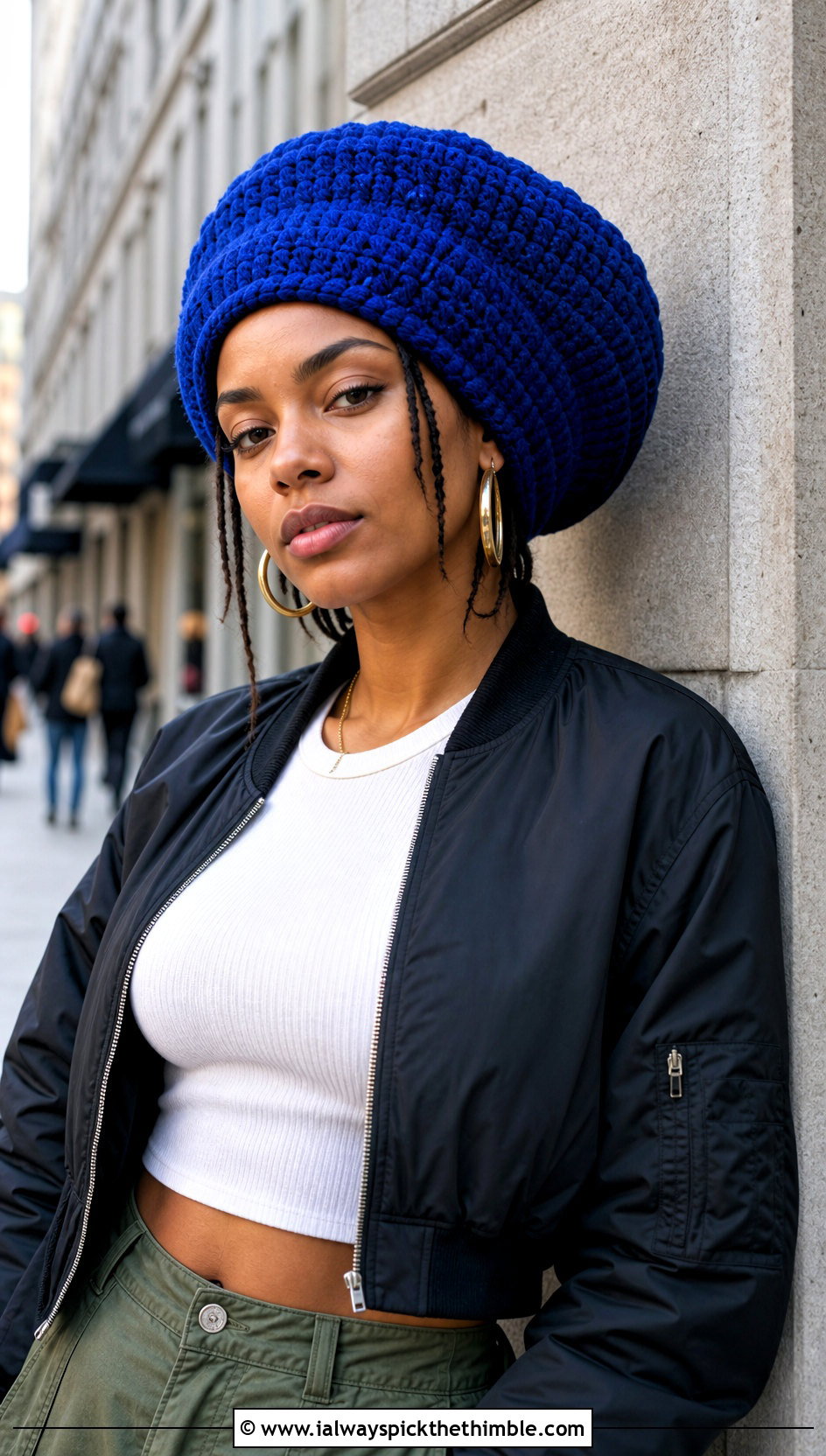 Oversized Dreadlock Tam With Cargo Pants - 20 Crochet Dread Cap outfit ideas