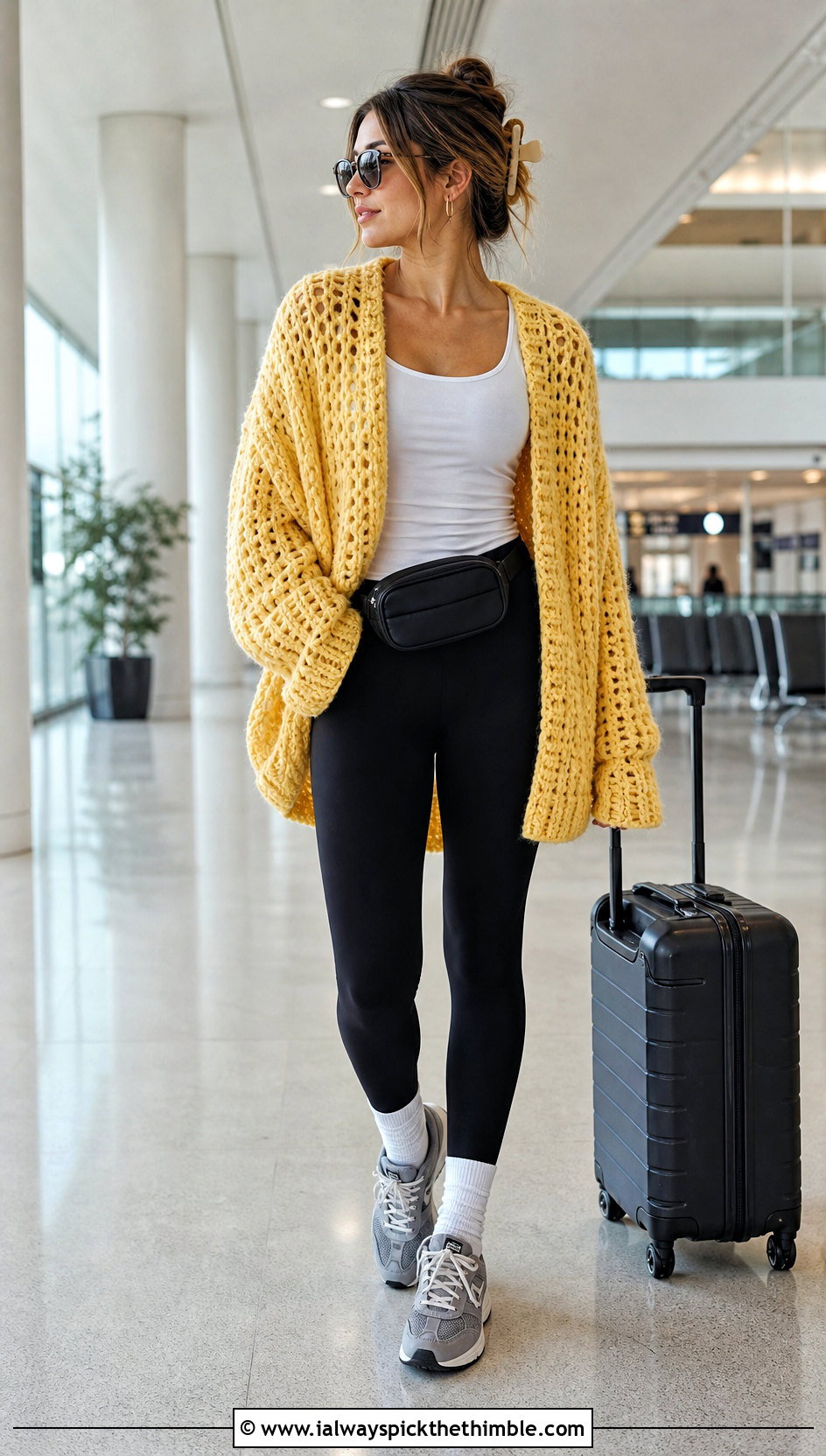 Oversized Drop Shoulder Crochet Sweater With Leggings - 25 crochet sweater outfit ideas