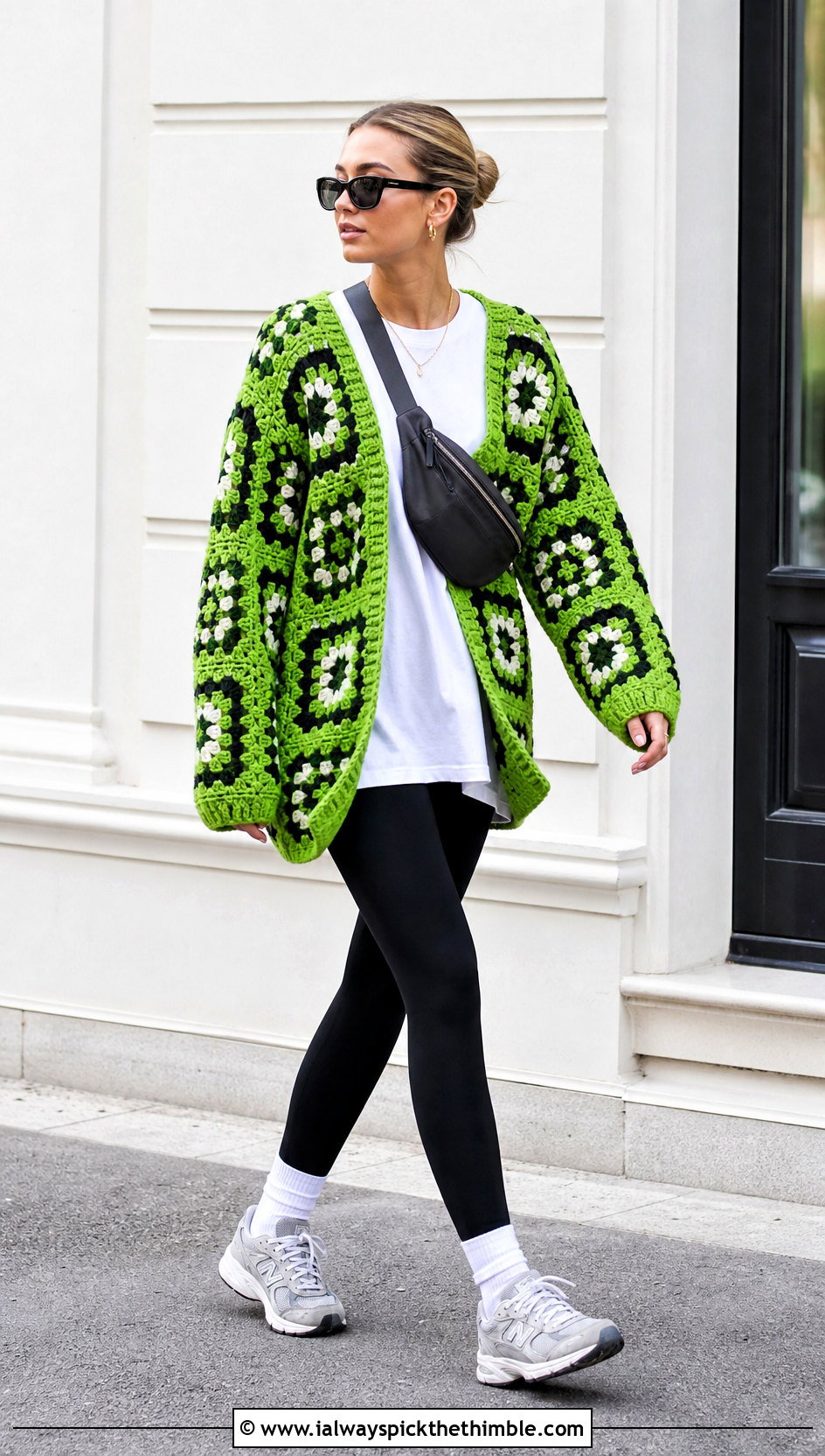Oversized Granny Square Cardigan With Leggings - 20 Crochet Cardigan From Square outfit ideas