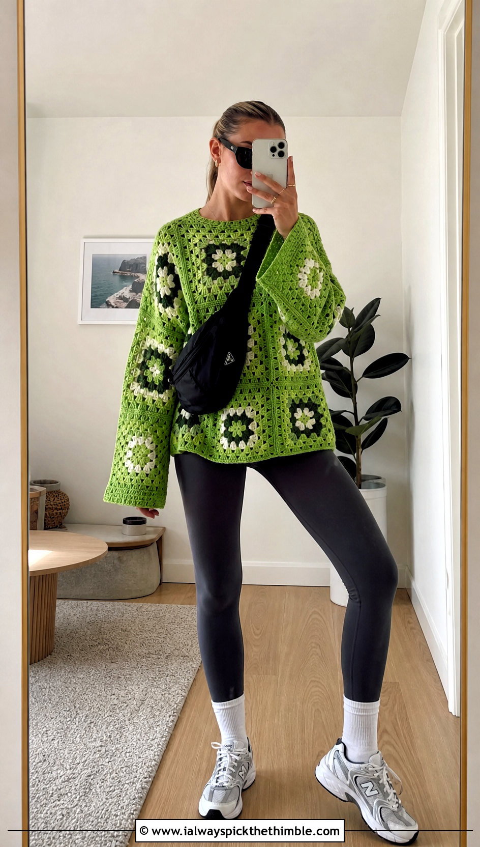 Oversized Granny Square Sweater With Leggings - 25 granny square crochet clothes and outfit ideas