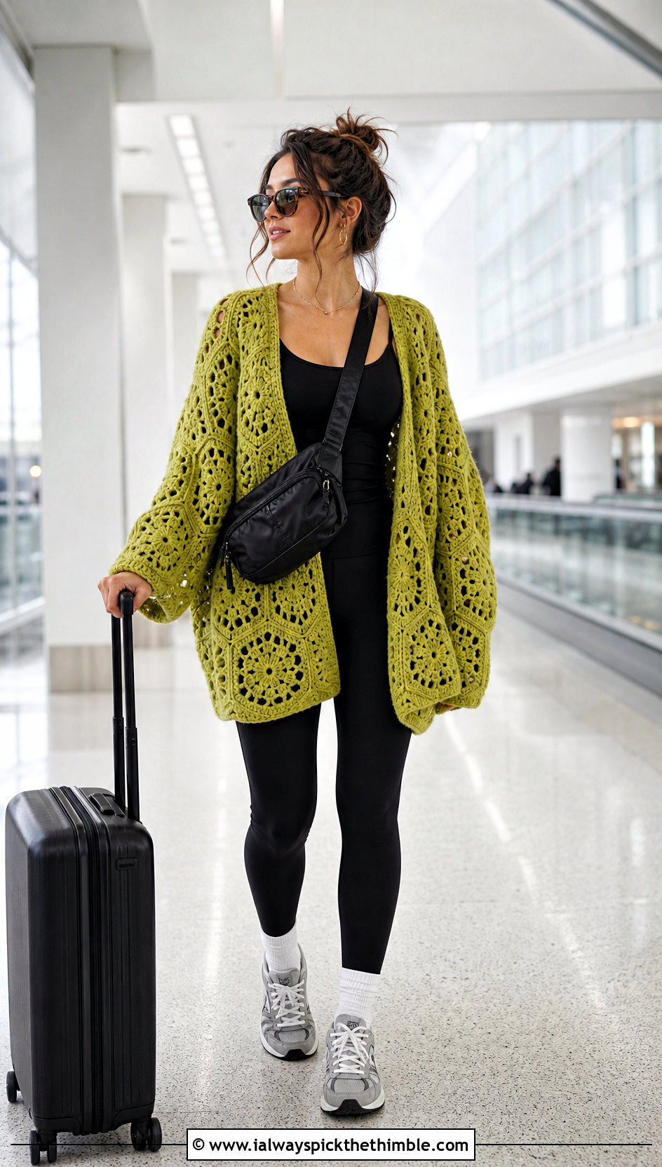 Oversized Hexagon Granny Square Cardigan With Leggings - 25 hexagon granny square sweater outfit ideas