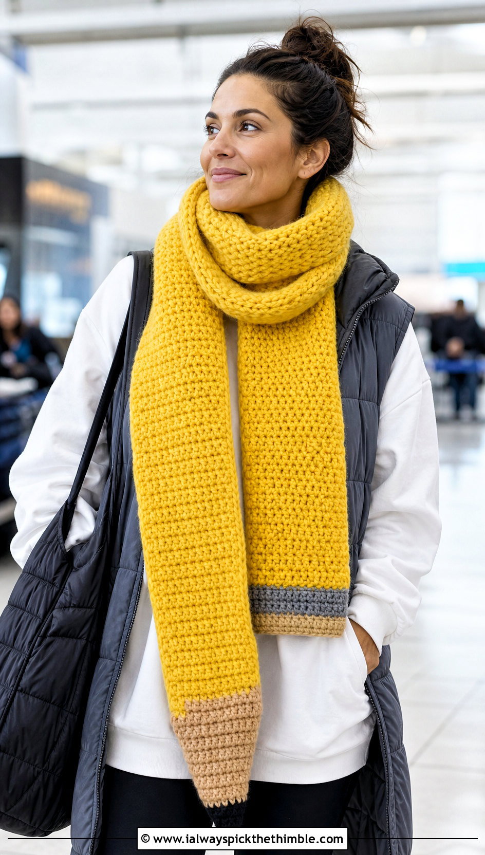 Oversized Pencil Crochet Scarf With Leggings - 20 Pencil Crochet Scarf outfit ideas