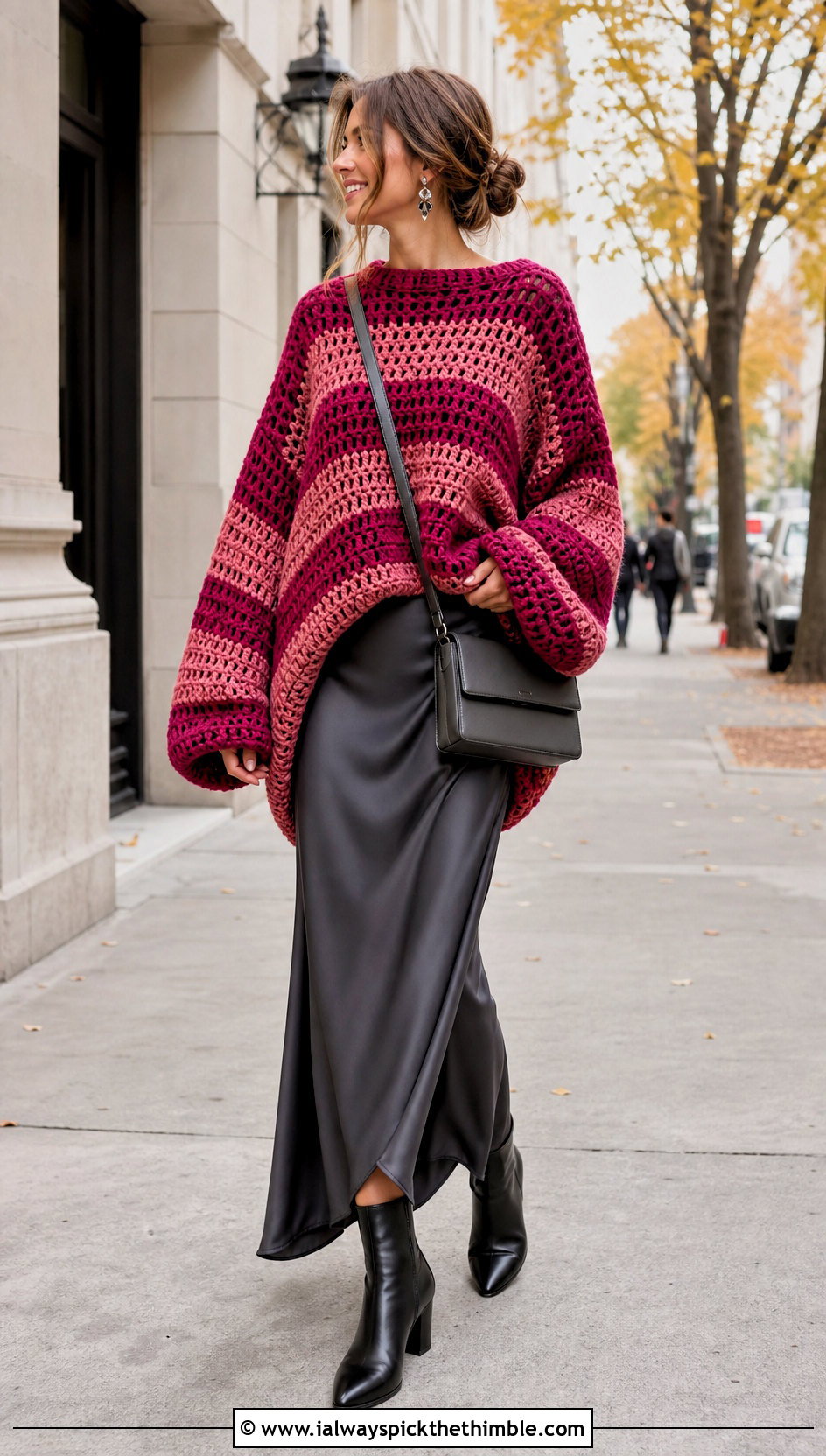 Oversized Striped Crochet Sweater Top With Slip Skirt - 15 crochet striped top on hanger outfit ideas