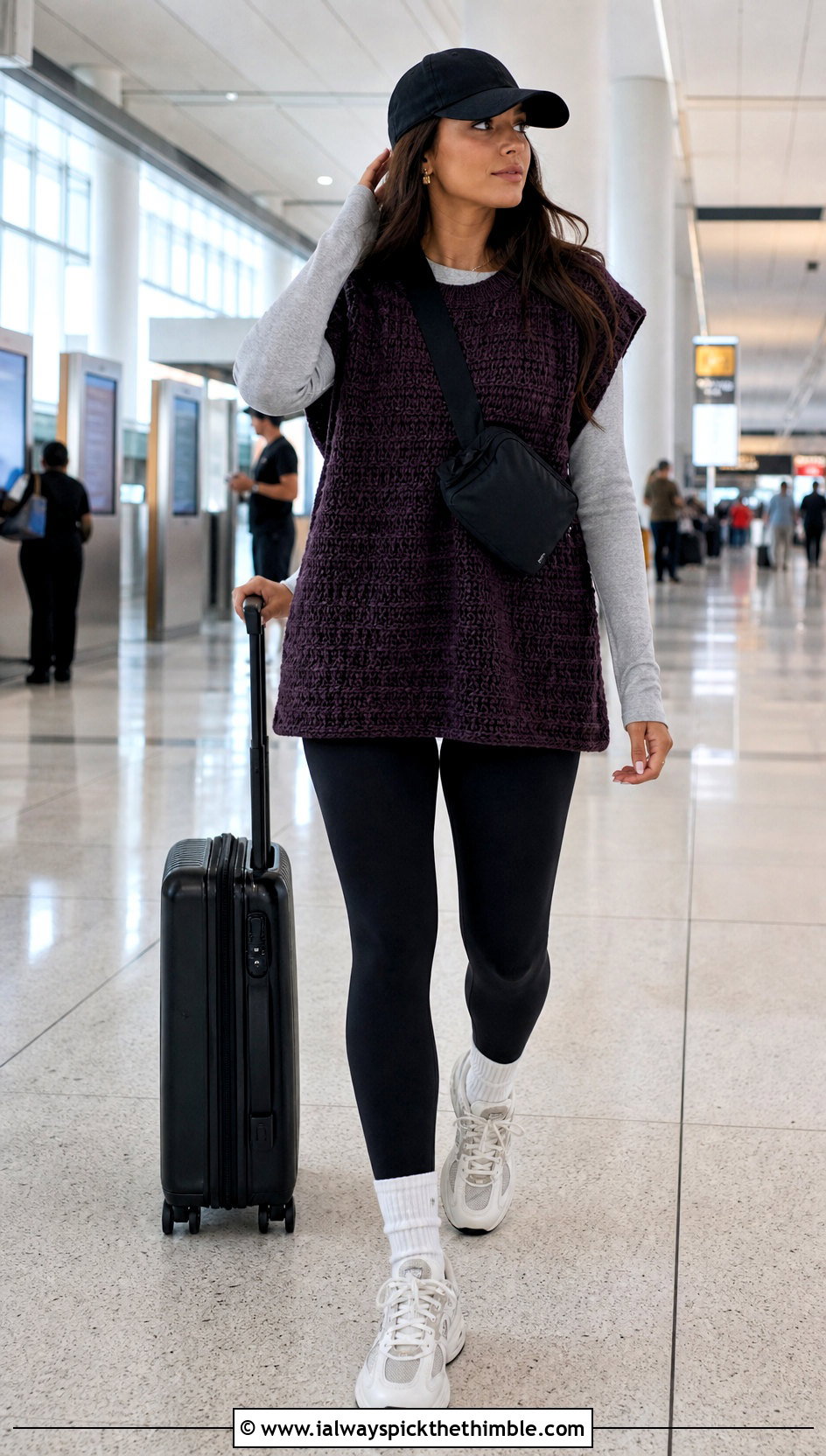 Oversized Sweater Crochet Vest With Leggings - 25 crochet vest ideas