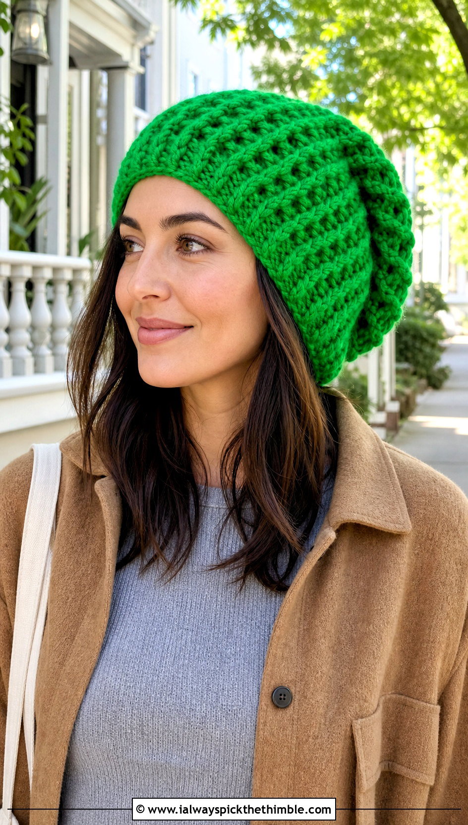 Oversized Waffle Stitch Crochet Beanie With Shacket And Leggings - 15 Oversized Crochet Beanie outfit ideas