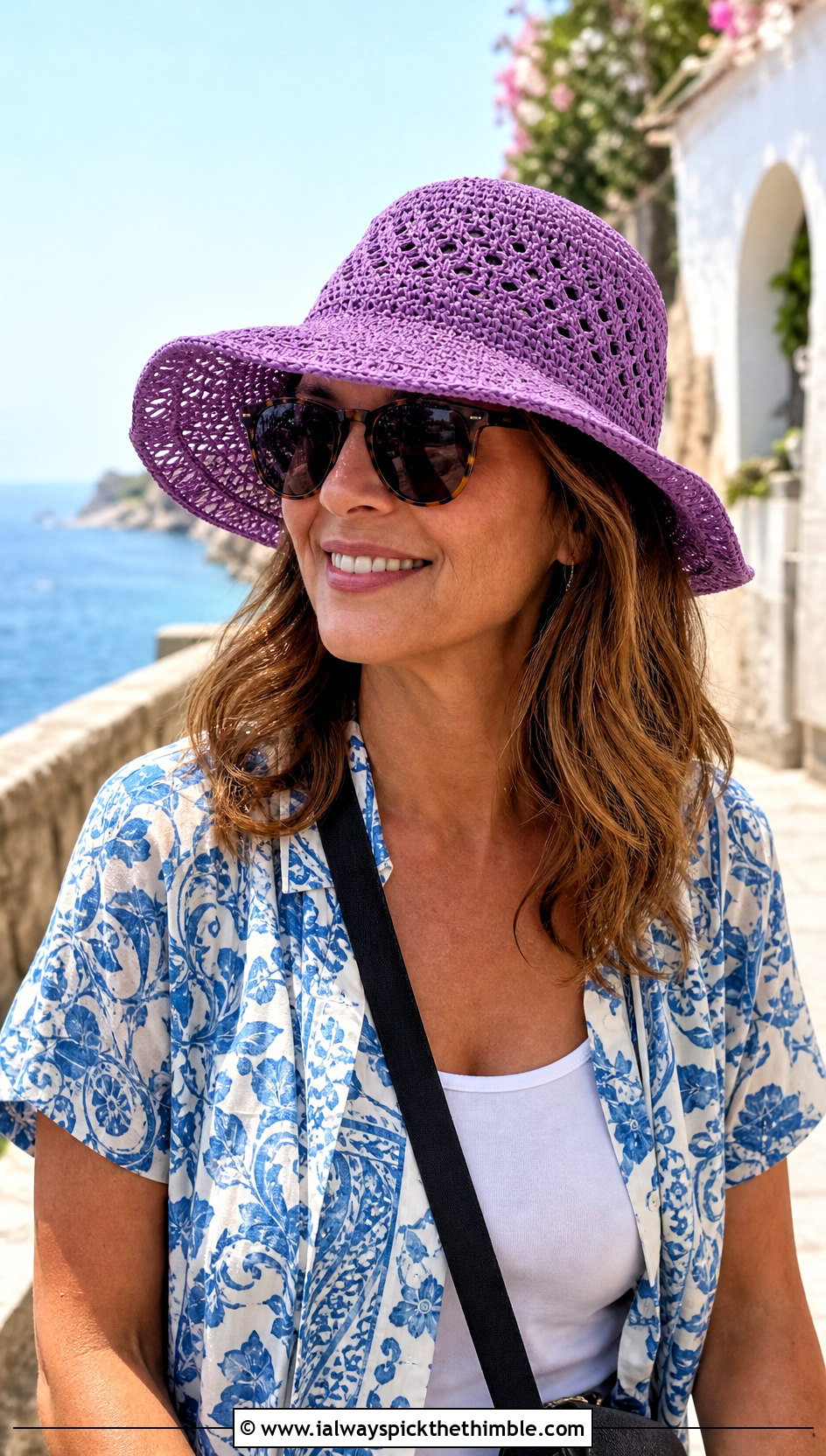 Packable Crochet Sun Hat With Vacation Set - 25 crochet brim hat outfit ideas