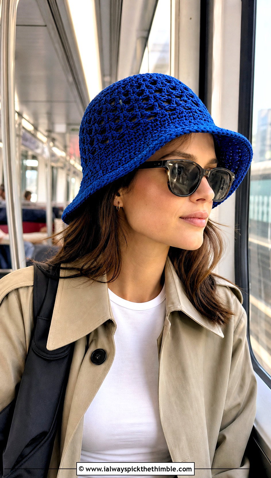 Packable Straw Crochet Bucket Hat With Trench Coat - 20 Straw Crochet Bucket Hat outfit ideas
