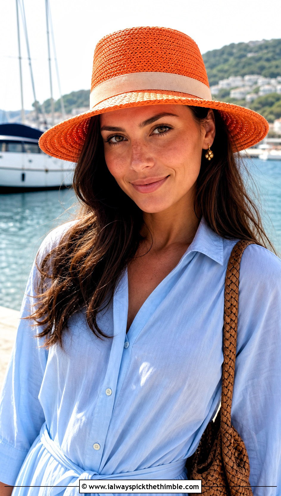 Panama Inspired Crochet Beach Hat With Shirt Dress - 20 crochet beach hats outfit ideas