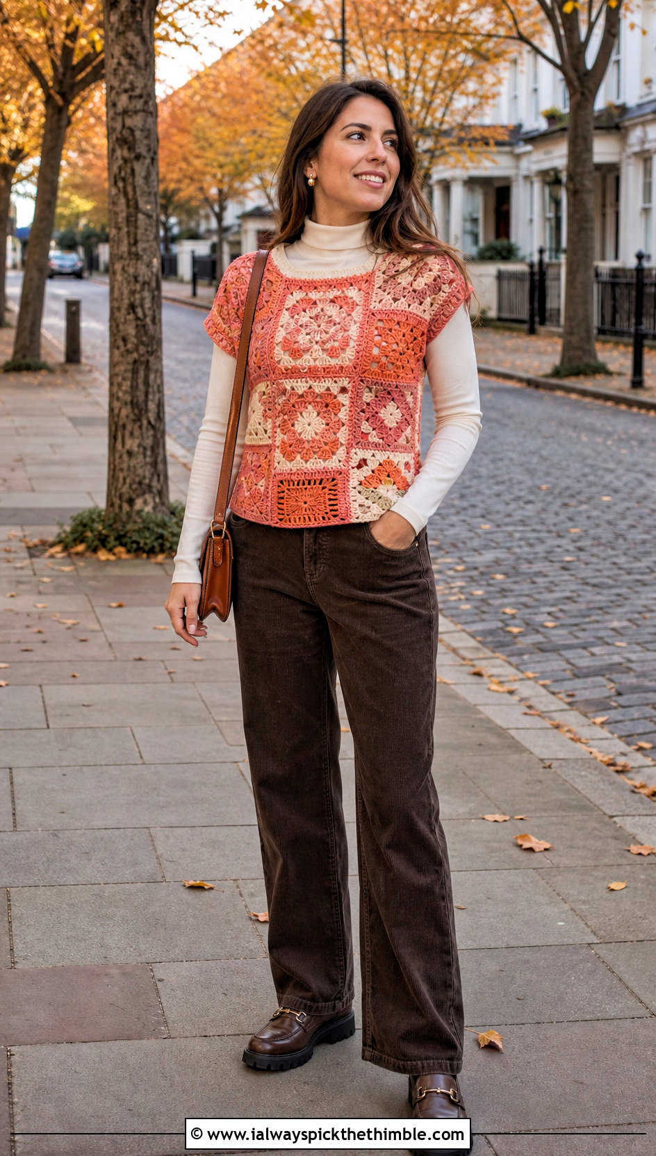 Patchwork Crochet Top With Corduroy Pants - 20 Easy Crochet Projects Top outfit ideas