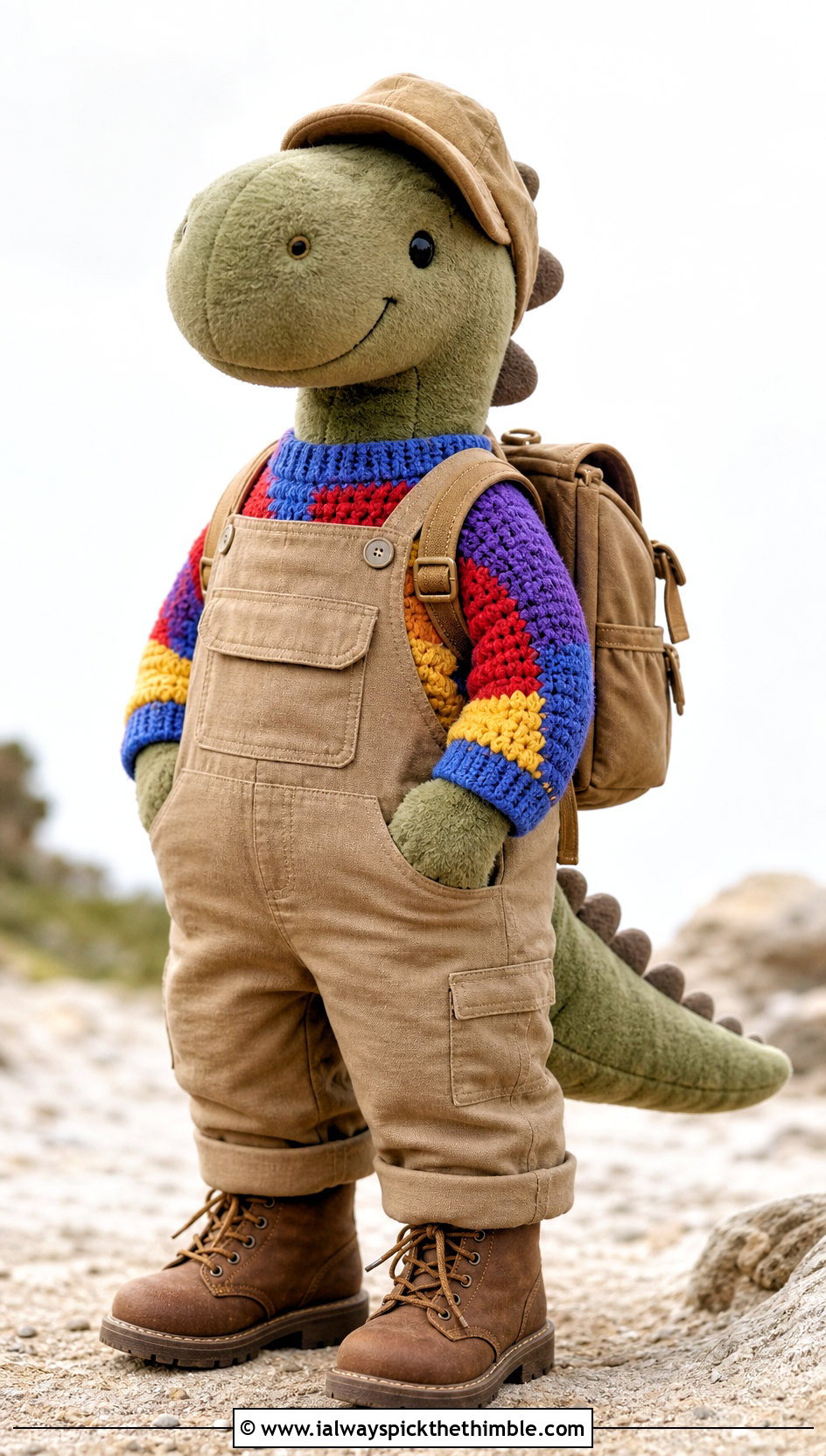 Patchwork Crochet Toy Sweater With Utility Jumpsuit - 20 Crochet Sweater For Toy outfit ideas