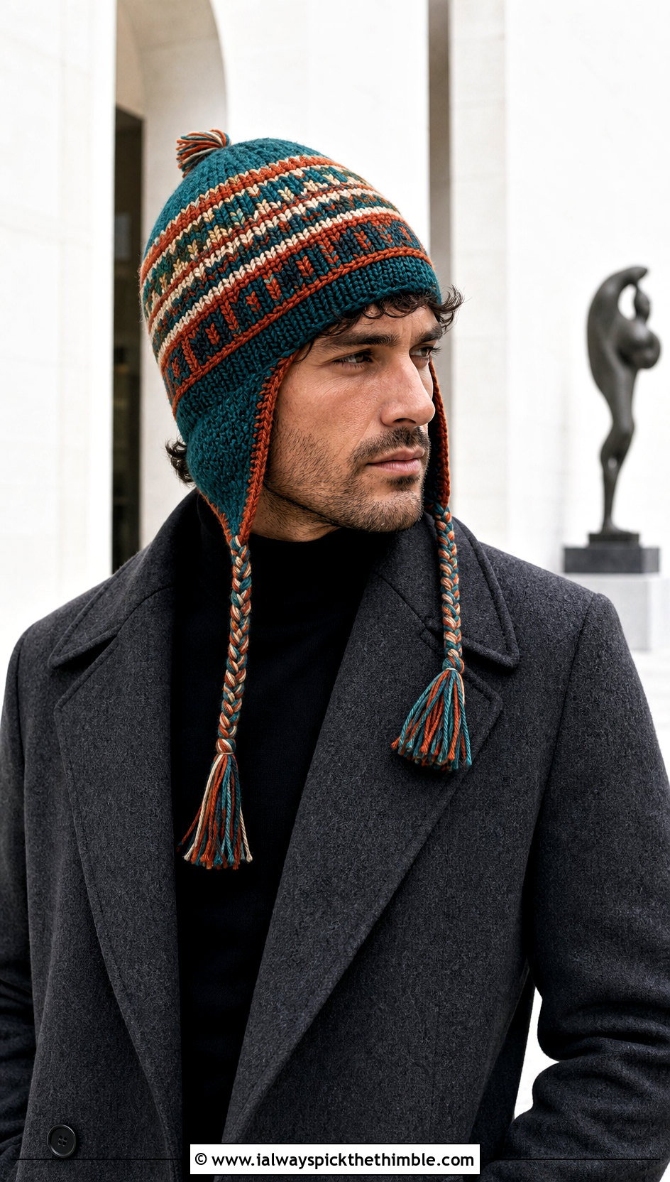 Peruvian Chullo Crochet Earflap Hat With Wool Topcoat - 20 Mens Crochet Earflap Hat outfit ideas