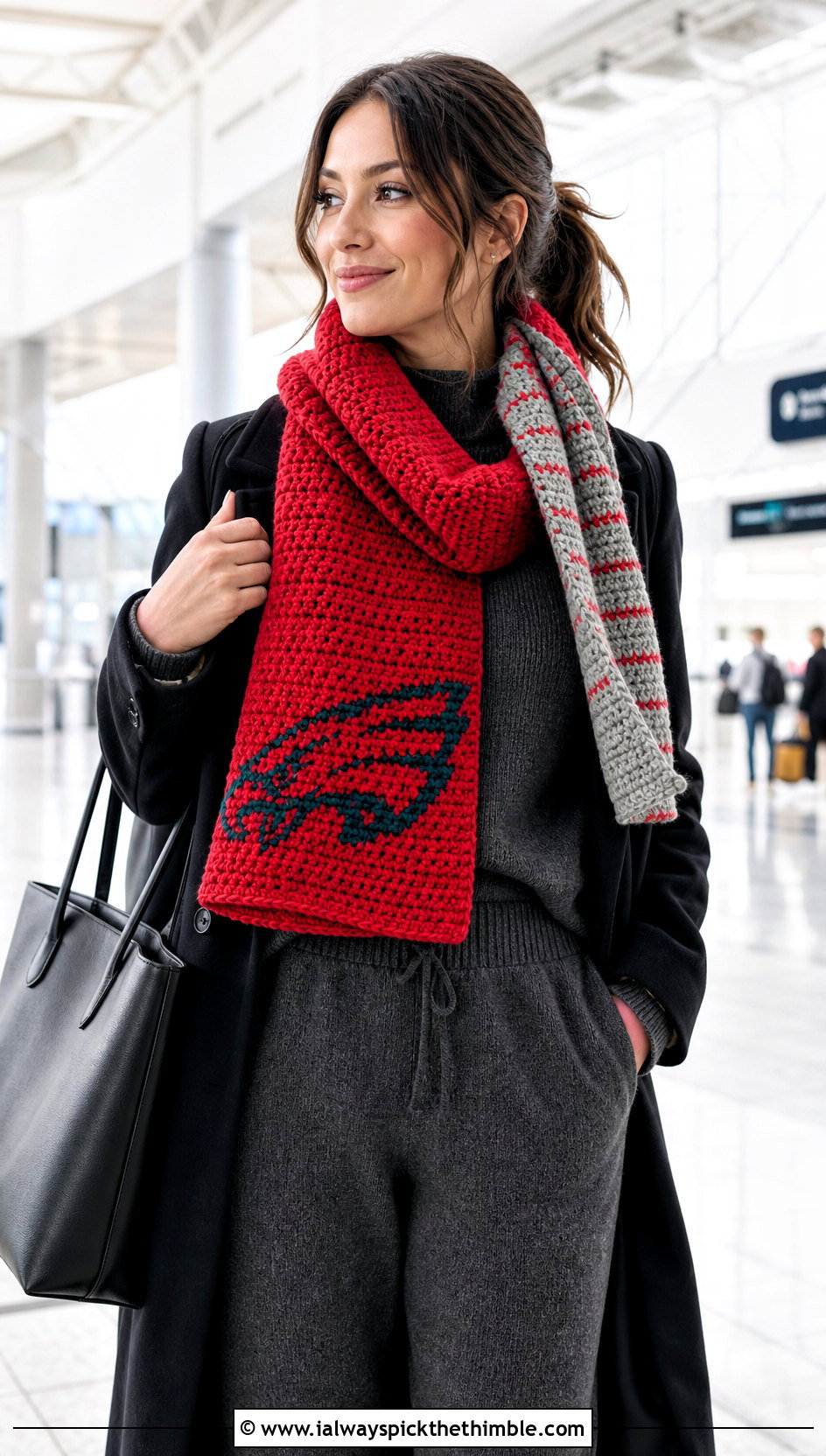 Philadelphia Eagles Reversible Crochet Scarf With Long Coat And Matching Set - 20 Philadelphia Eagles Crochet Scarf outfit ideas
