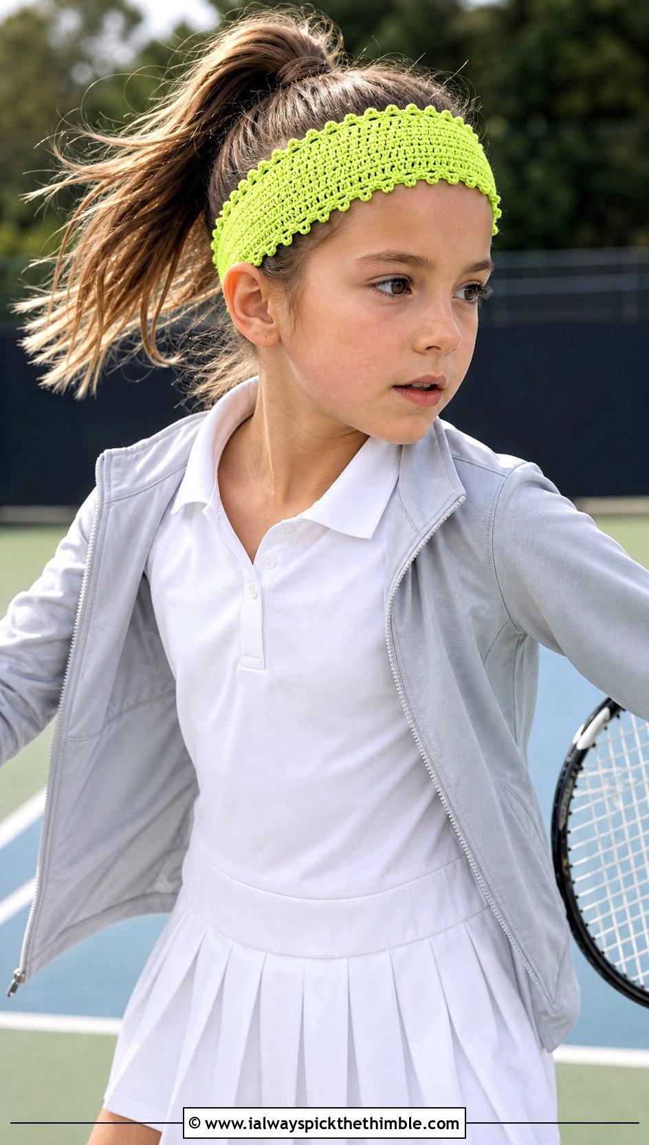 Picot Edge Crochet Headband With Tennis Dress - 15 Childrens Crochet Headband outfit ideas