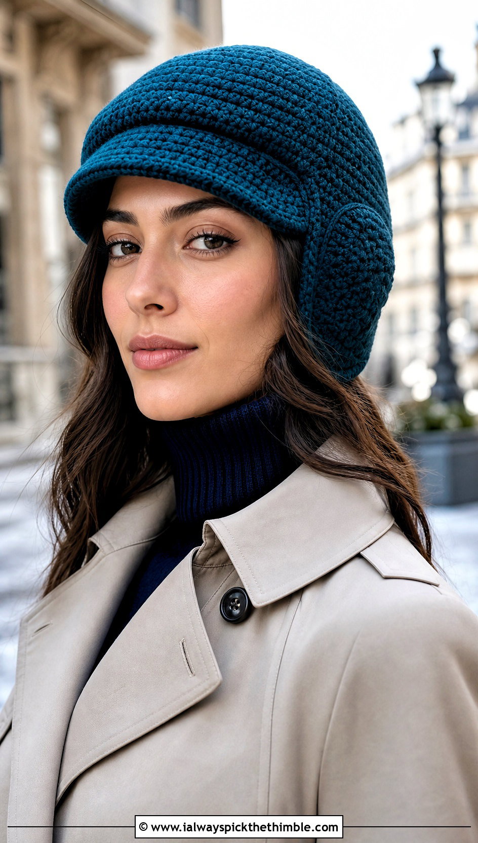 Pilot Crochet Aviator Hat With Trench Coat - 20 crochet aviator hat outfit ideas