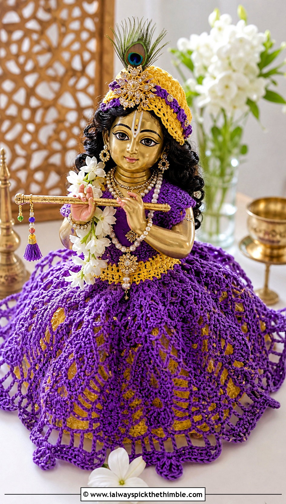 Pineapple Lace Crochet Krishna Dress With Pitambar - 25 crochet krishna dress outfit ideas