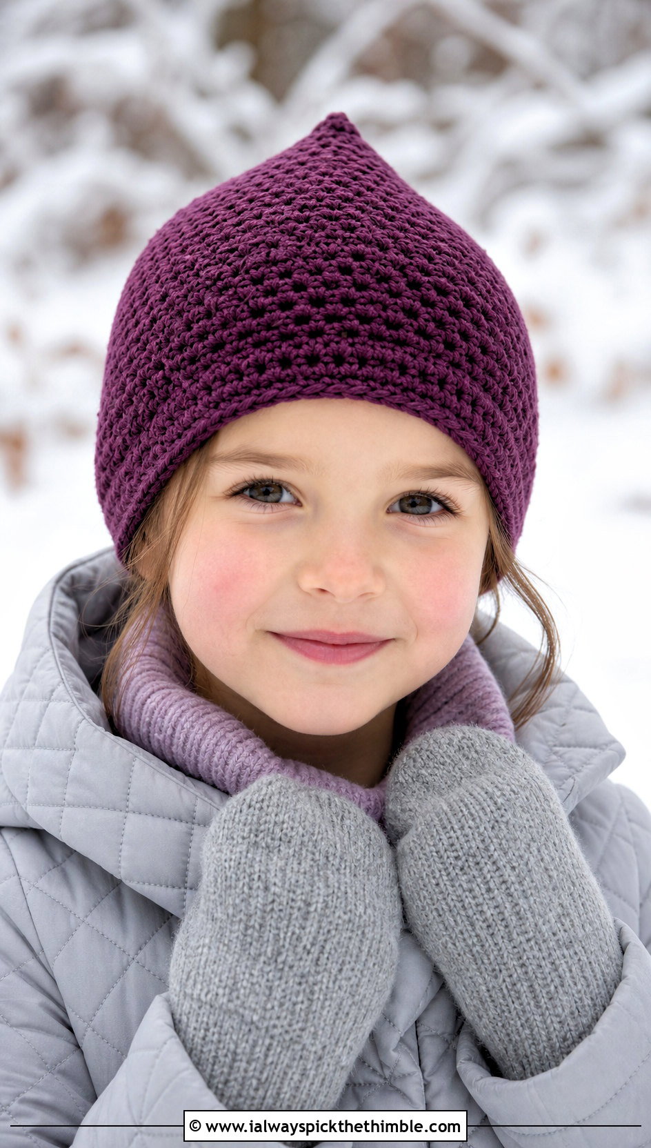 Pixie Crochet Childs Hat With Quilted Coat - 20 crochet childs hat outfit ideas
