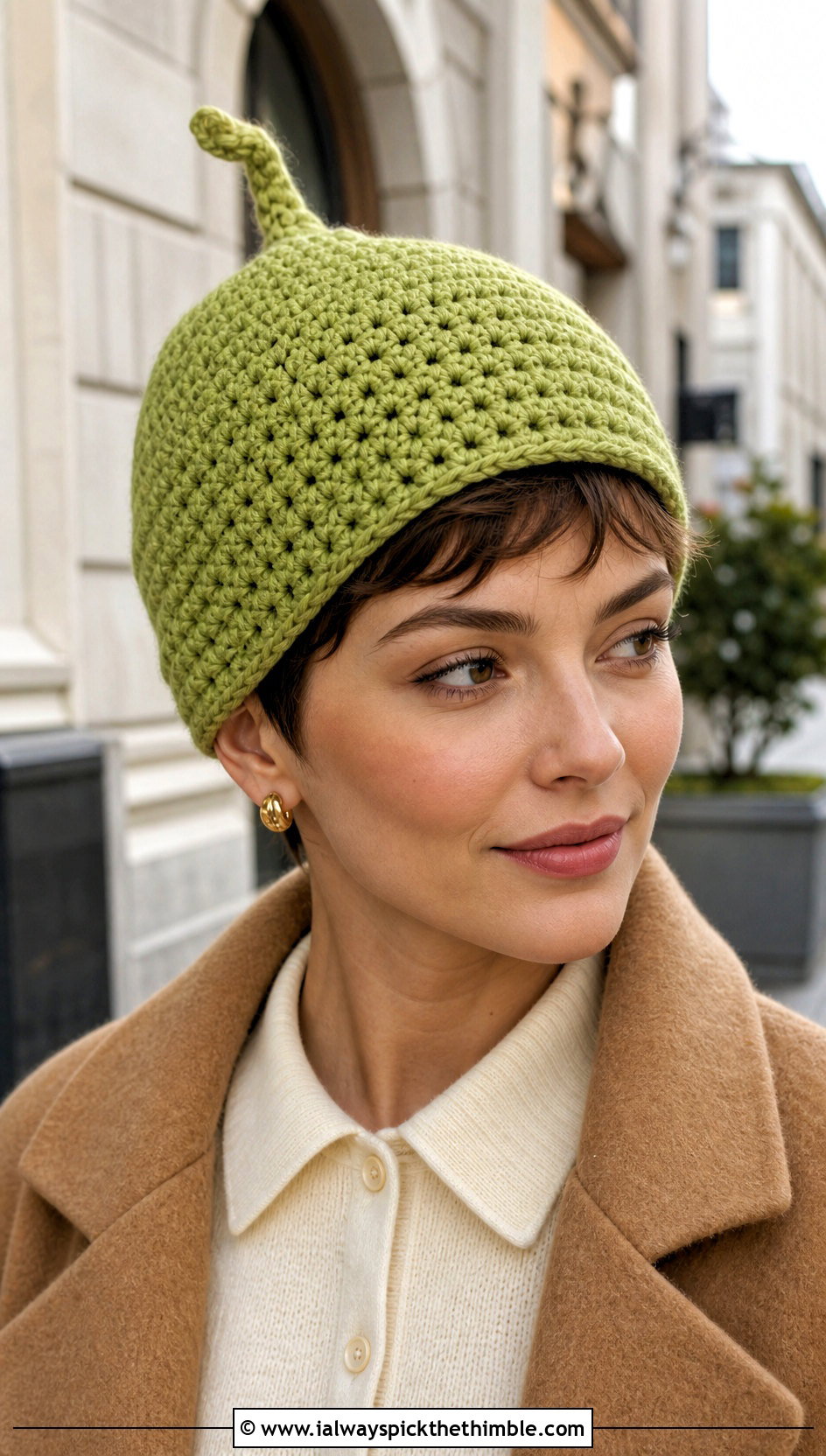 Pixie Crochet Cindy Lou Who Hat With Polo Sweater - 20 Crochet Cindy Lou Who Hat outfit ideas